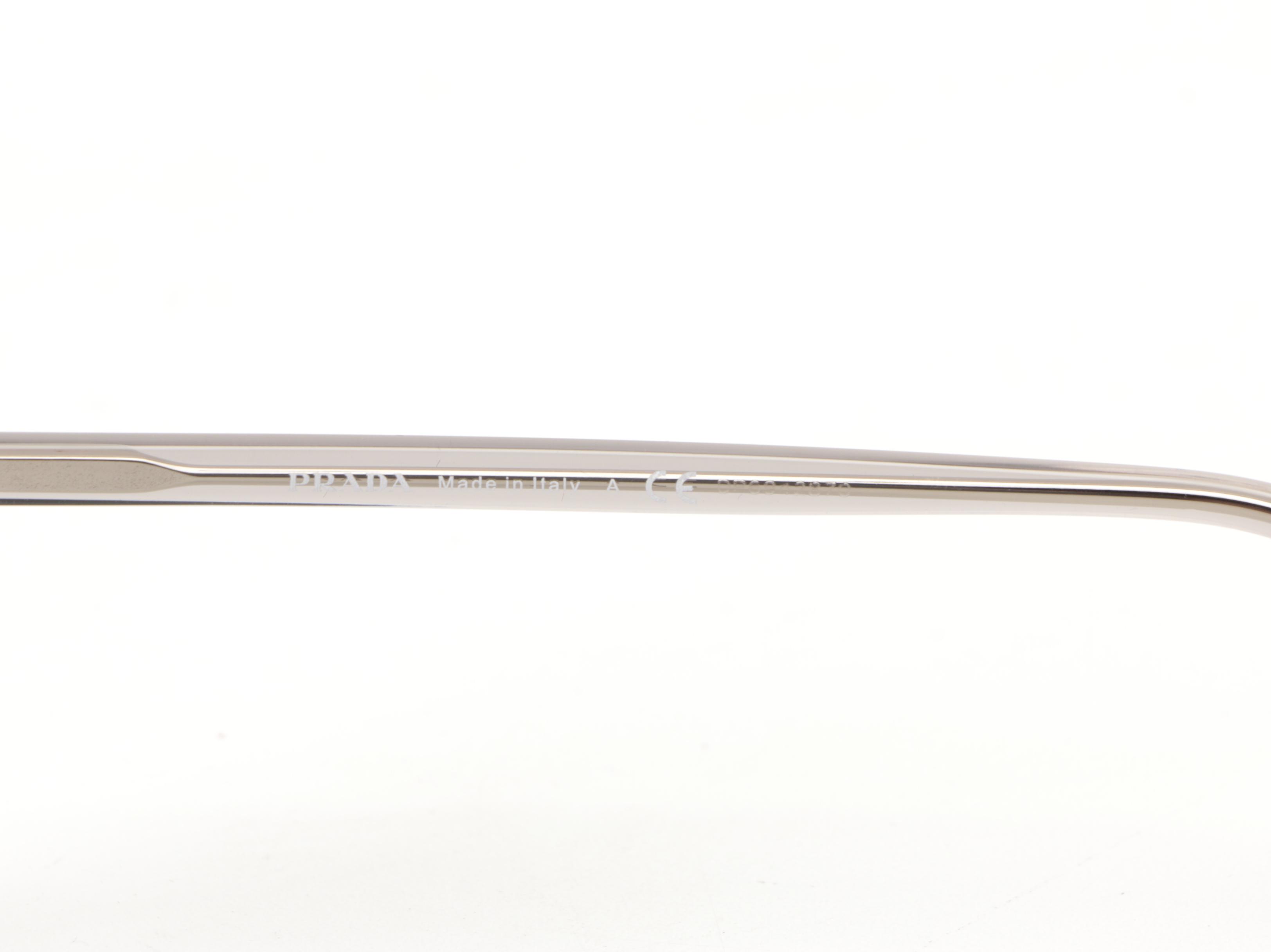 Prada SPR61U Conceptual Sunglasses in Silver Tone with Case and Box