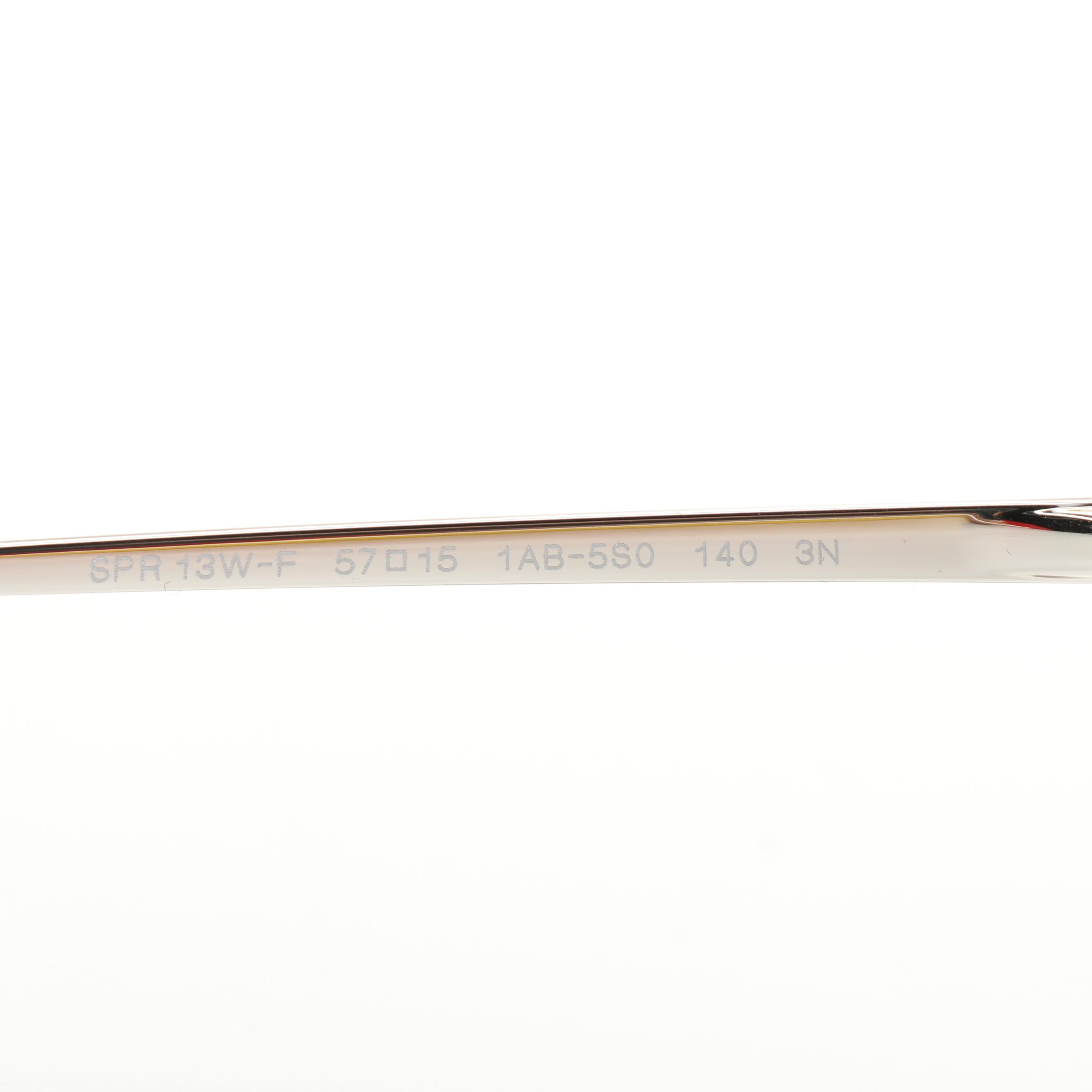 Prada SPR 13W-F Aviator Sunglasses in Black Acetate with Case and Box