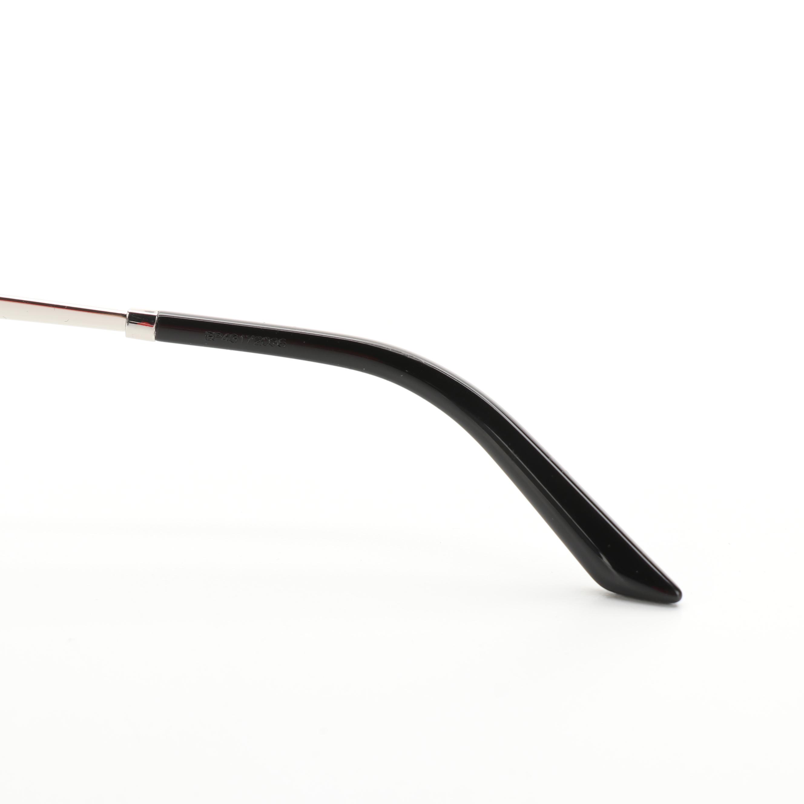 Prada SPR 13W-F Aviator Sunglasses in Black Acetate with Case and Box