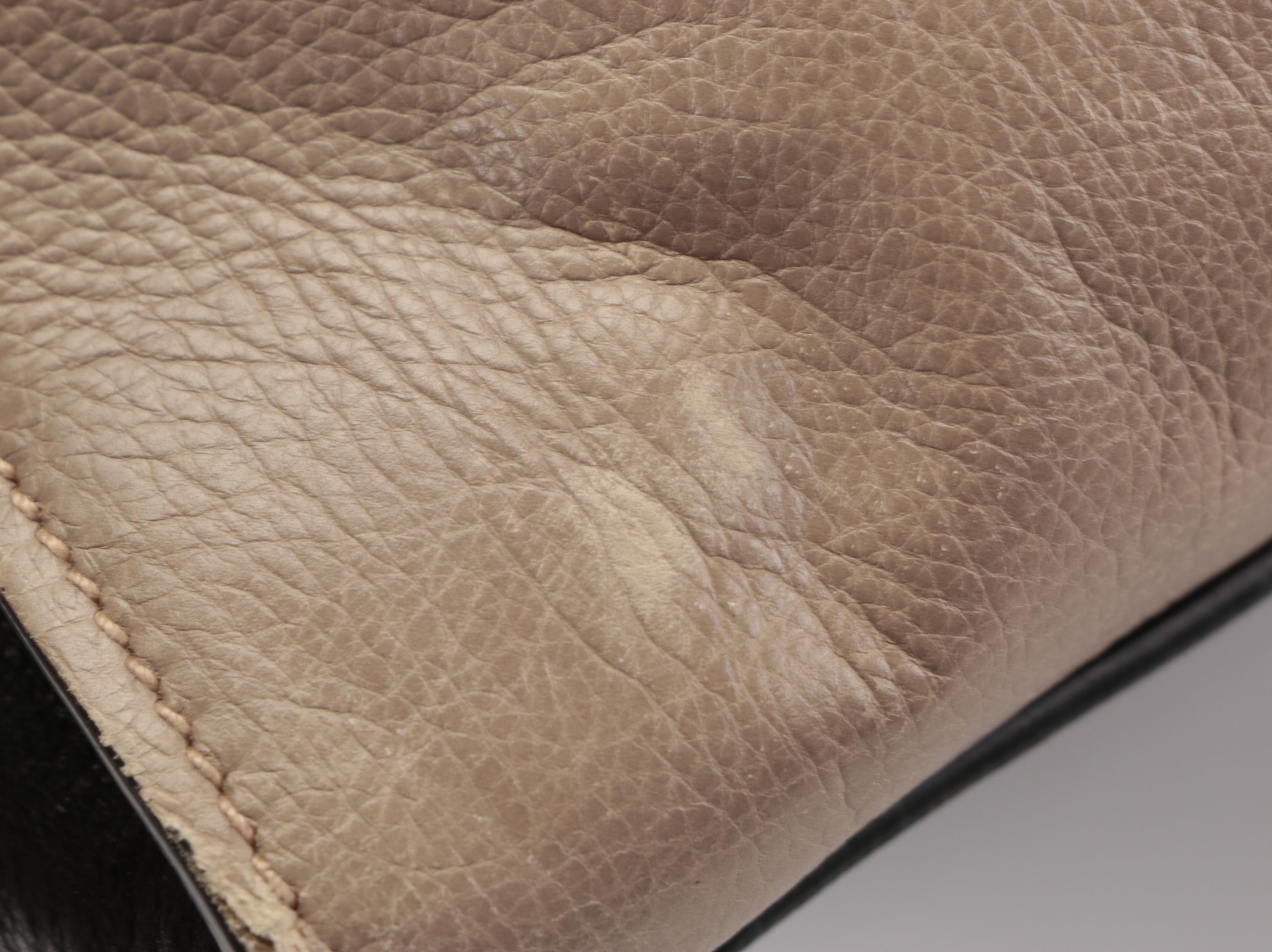 Prada Small Double-Zip Tote Bag in Bicolor Calfskin Leather