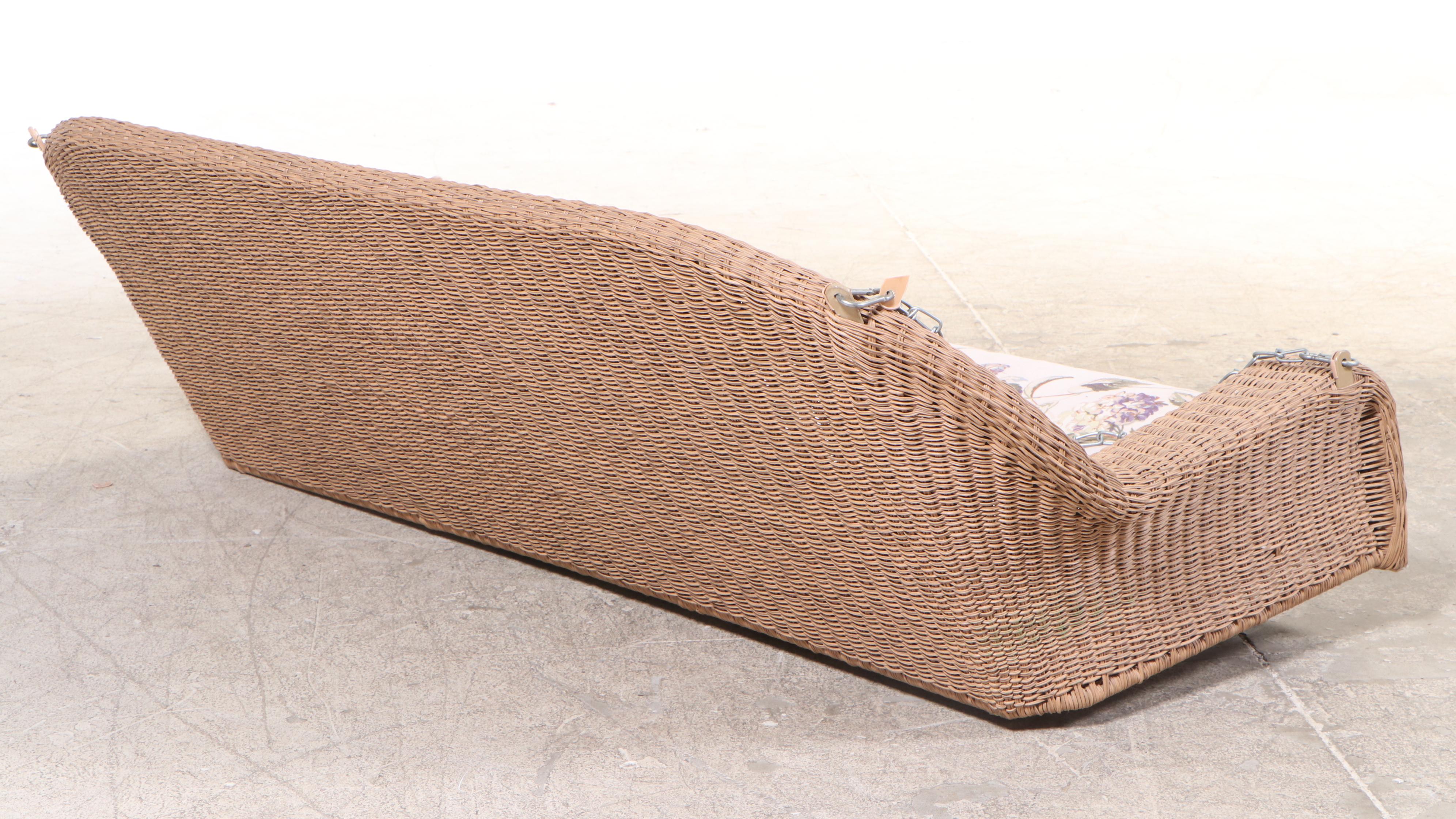 Contemporary Synthetic Wicker Hanging Porch Swing