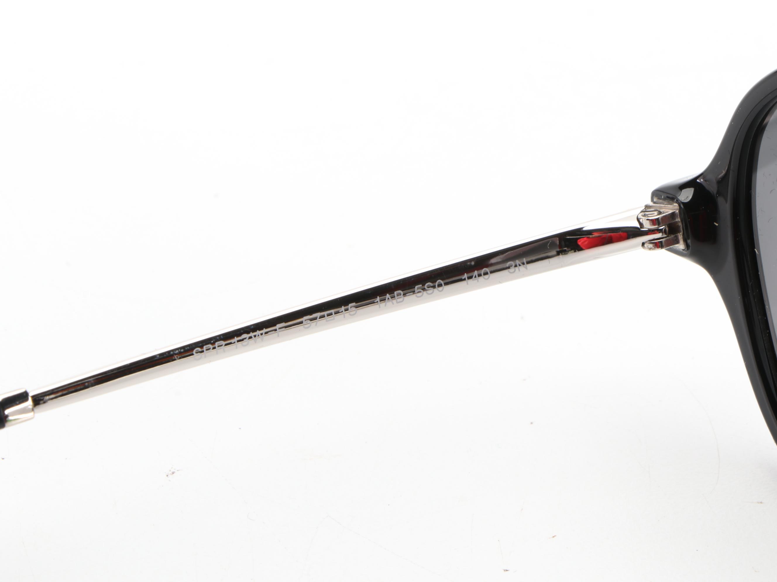 Prada SPR13W-F Double Bridge Sunglasses in Black with Case and Box