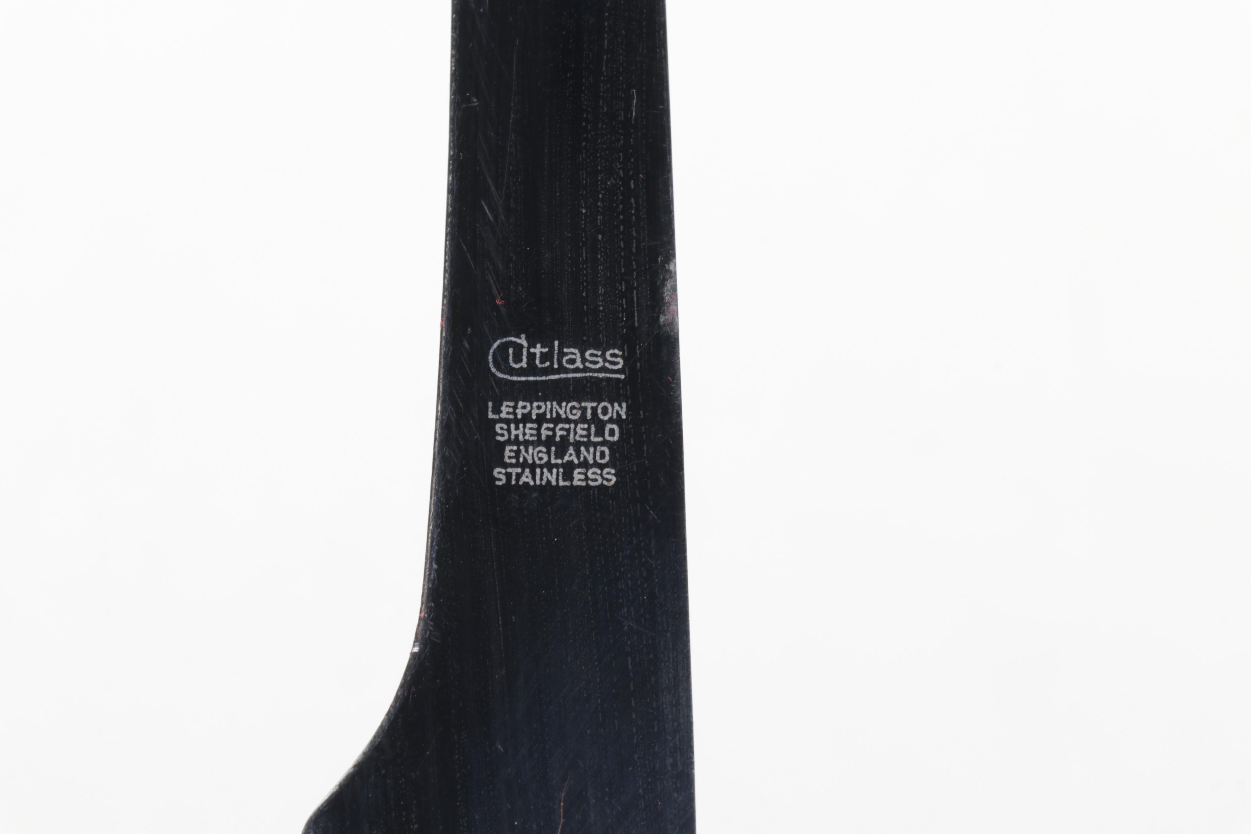 Lee and Wigfull Sheffield and Cutlass Antler Handle Stainless Steel Carving Set