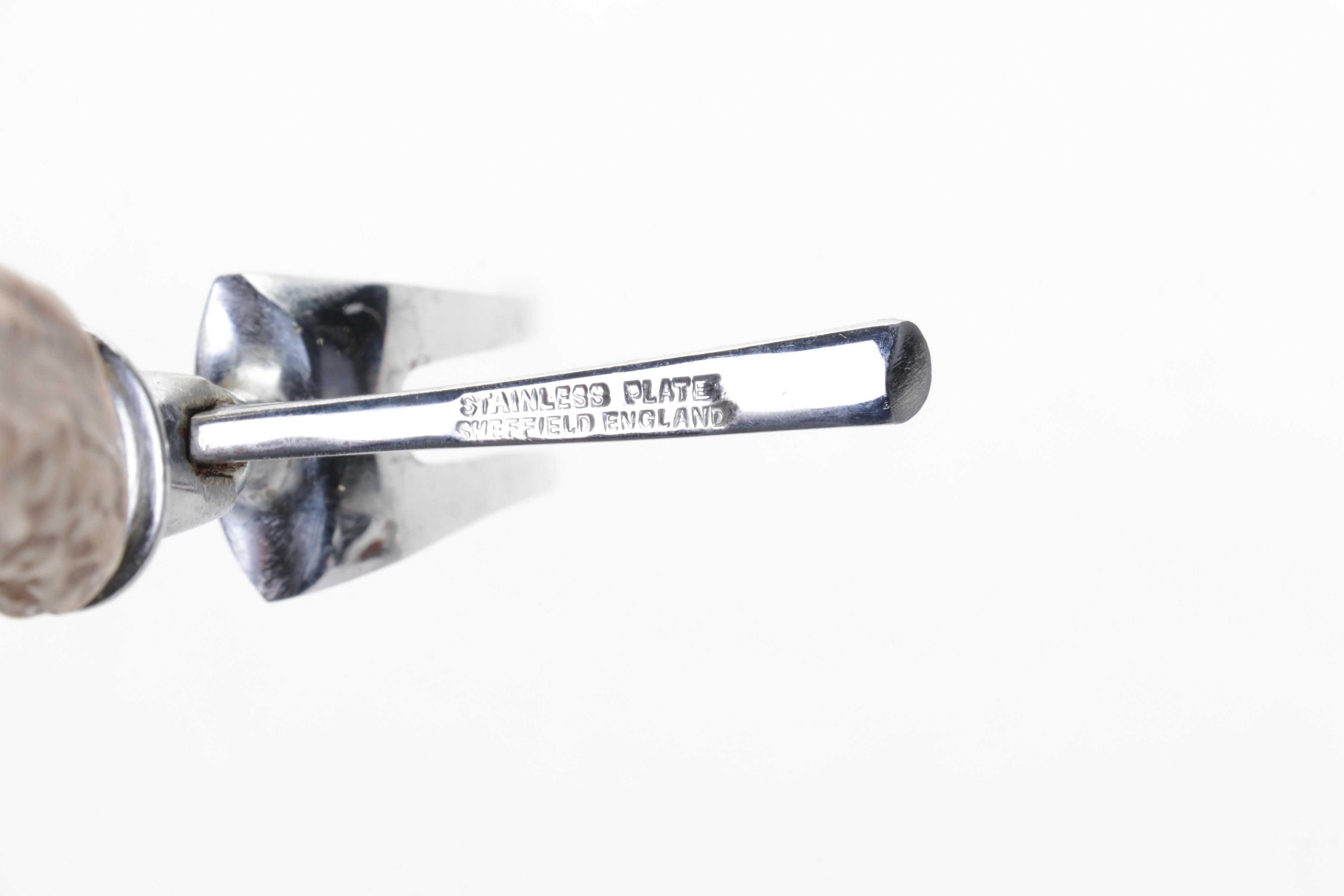 Lee and Wigfull Sheffield and Cutlass Antler Handle Stainless Steel Carving Set