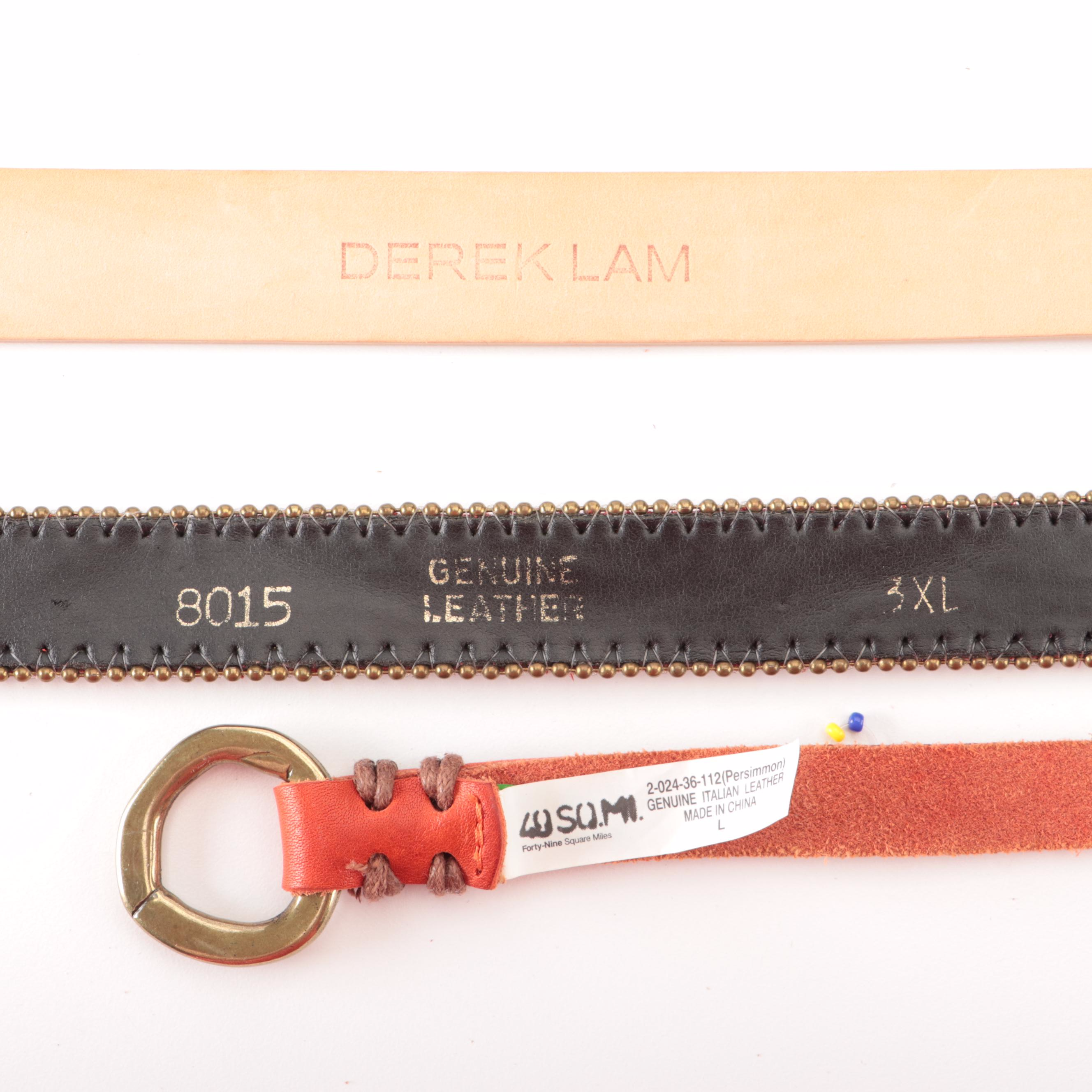 Marks Saddlery Leather Belt with Sterling Silver Buckle Set and Other Belts