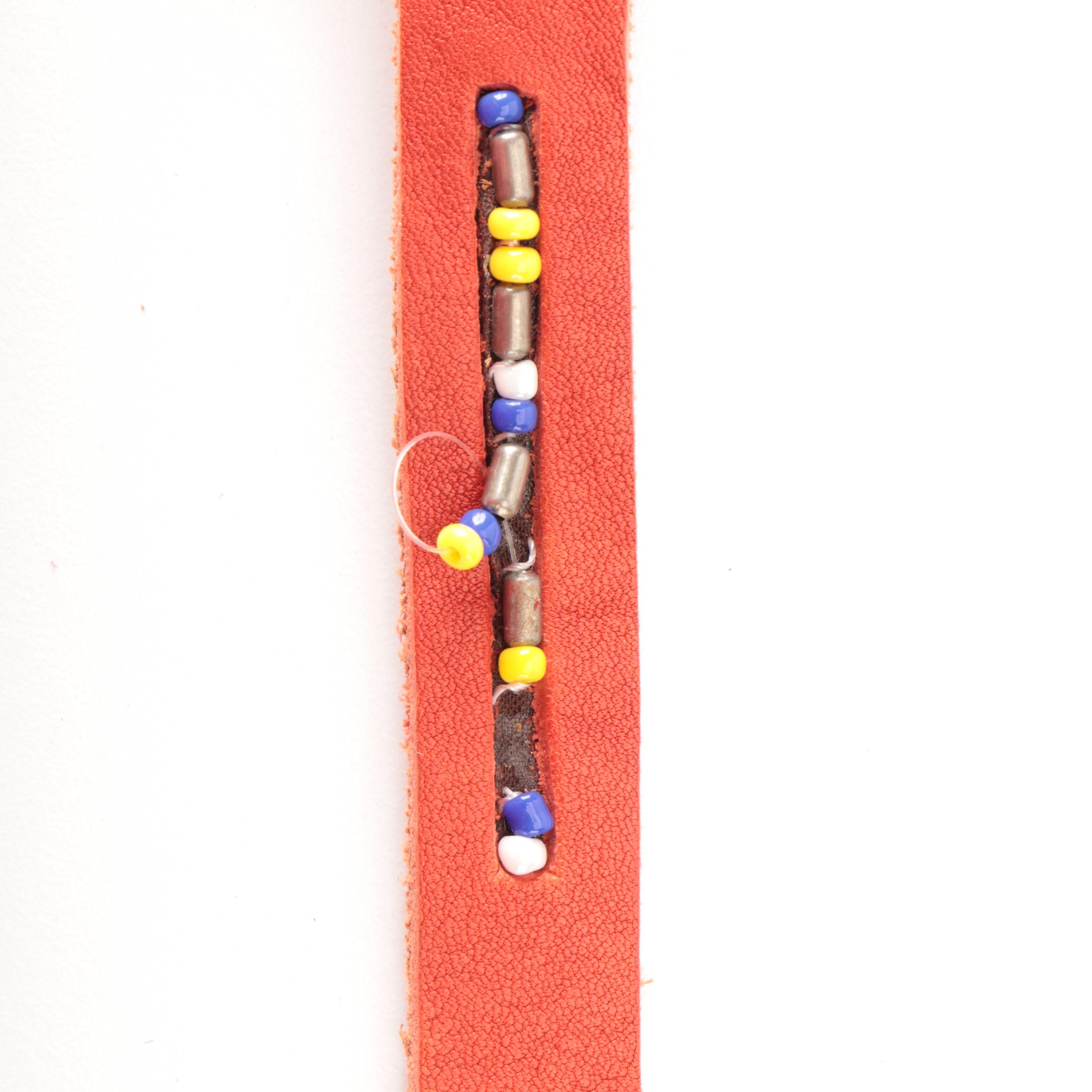 Marks Saddlery Leather Belt with Sterling Silver Buckle Set and Other Belts