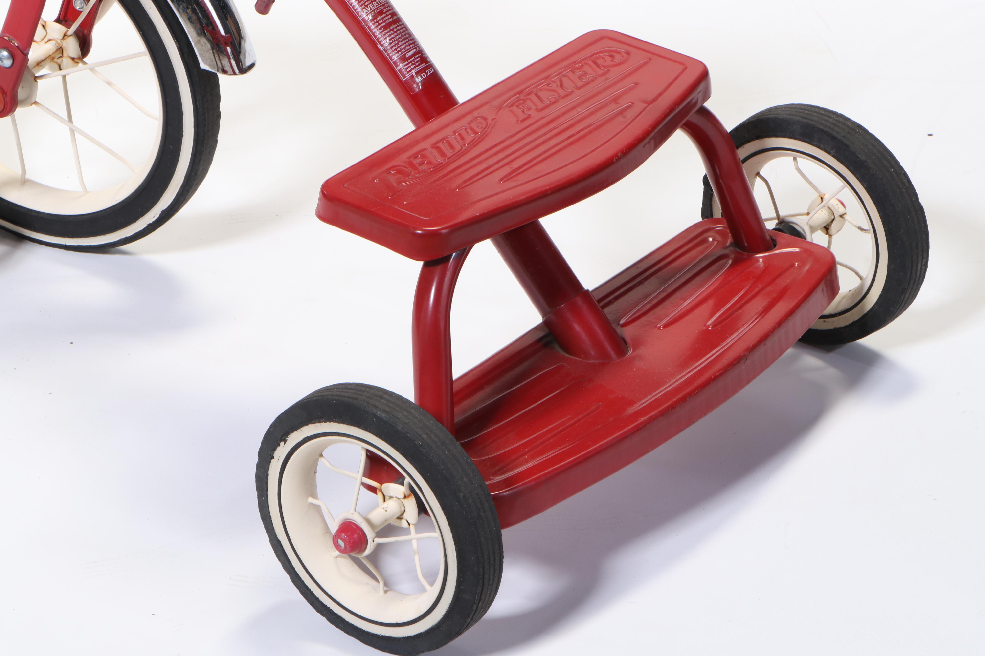 Radio Flyer "Retro Red" Painted and Chromed Steel Child's Tricycle