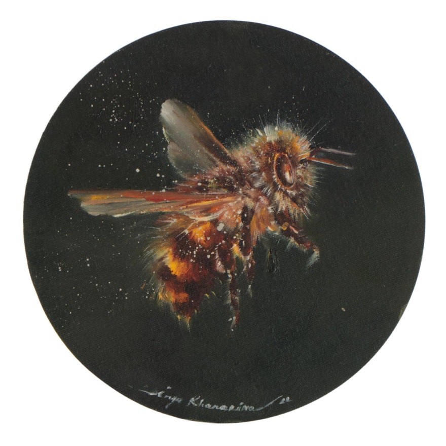 Inga Khanarina Oil Painting of Bumblebee, 2022