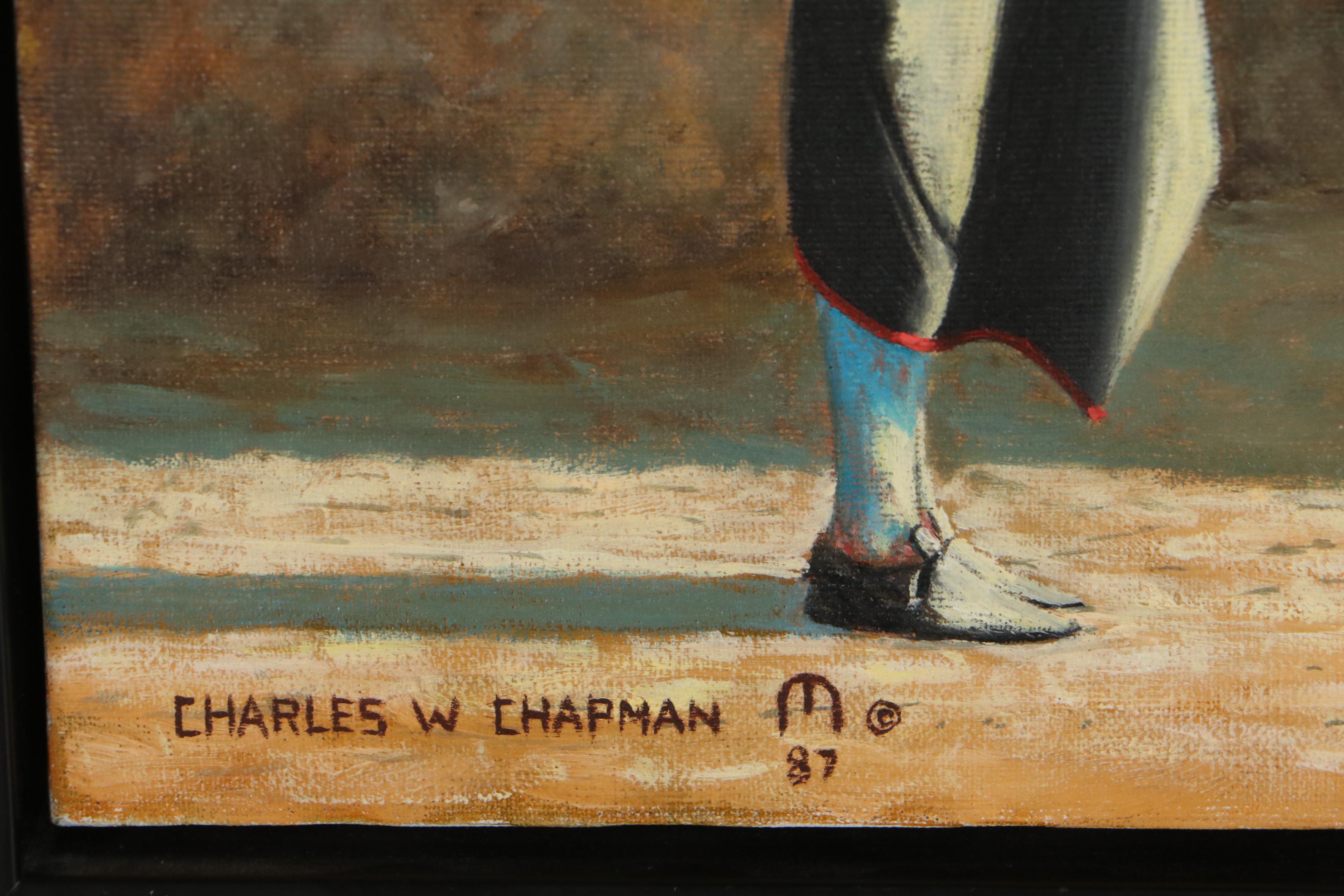 Charles W. Chapman Oil Painting of Native American Ceremony