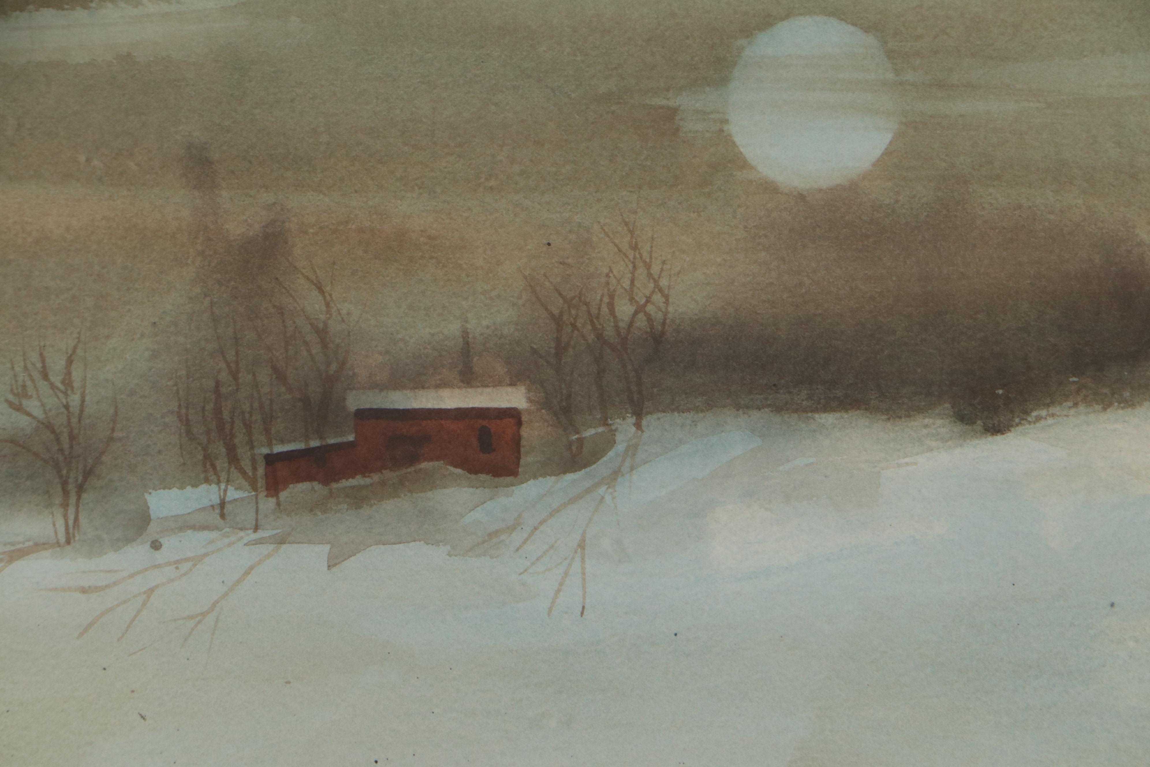 Ray Loos Sporting Landscape Watercolor Painting