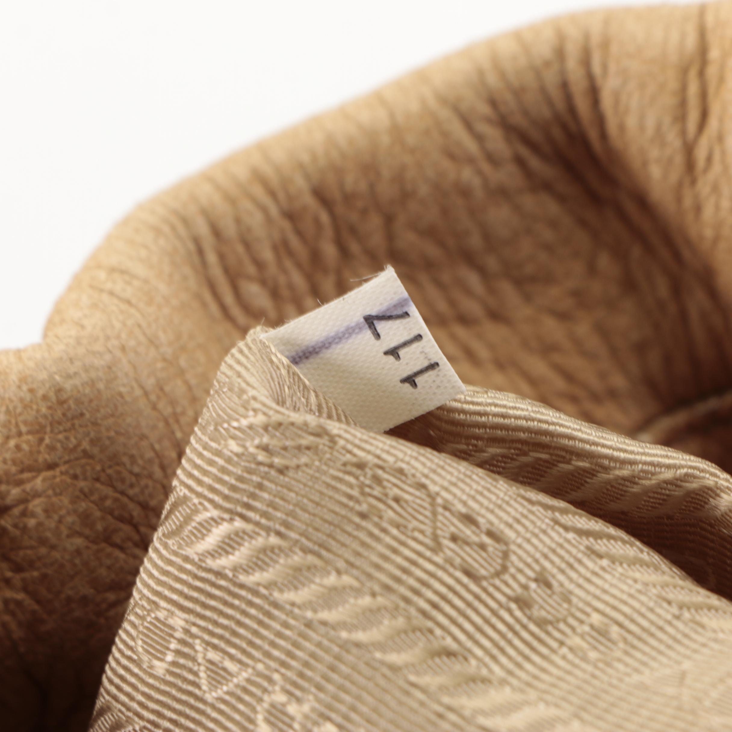 Prada Gathered Satchel in Tan Deerskin Leather