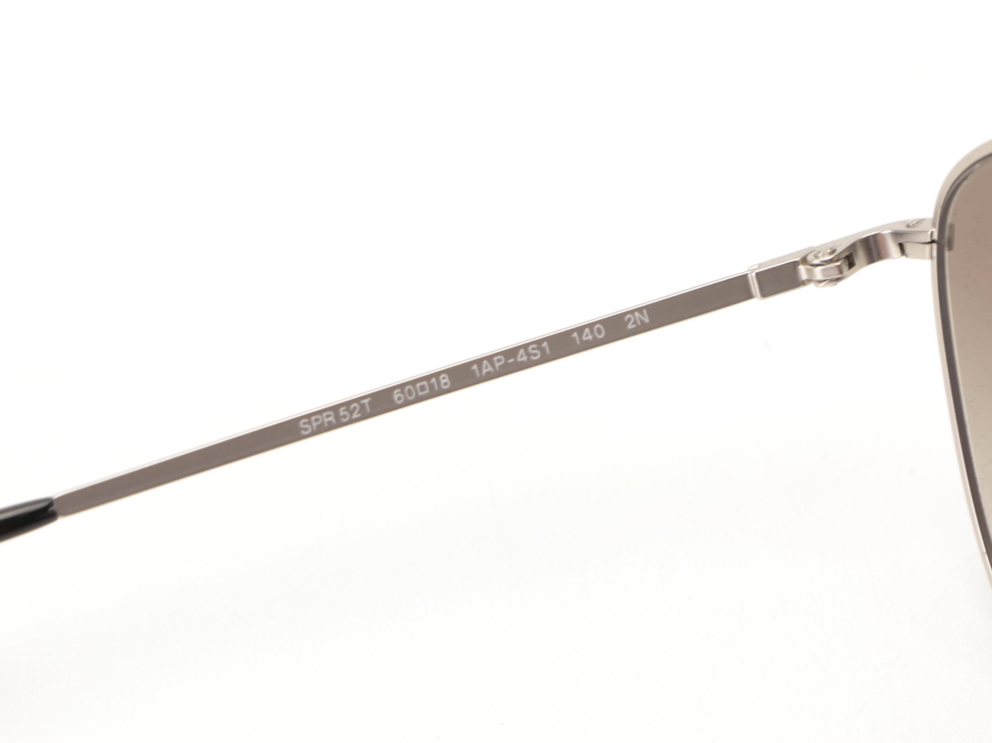 Prada PR 52TS Rectangular Aviator in Matte Metal with Box