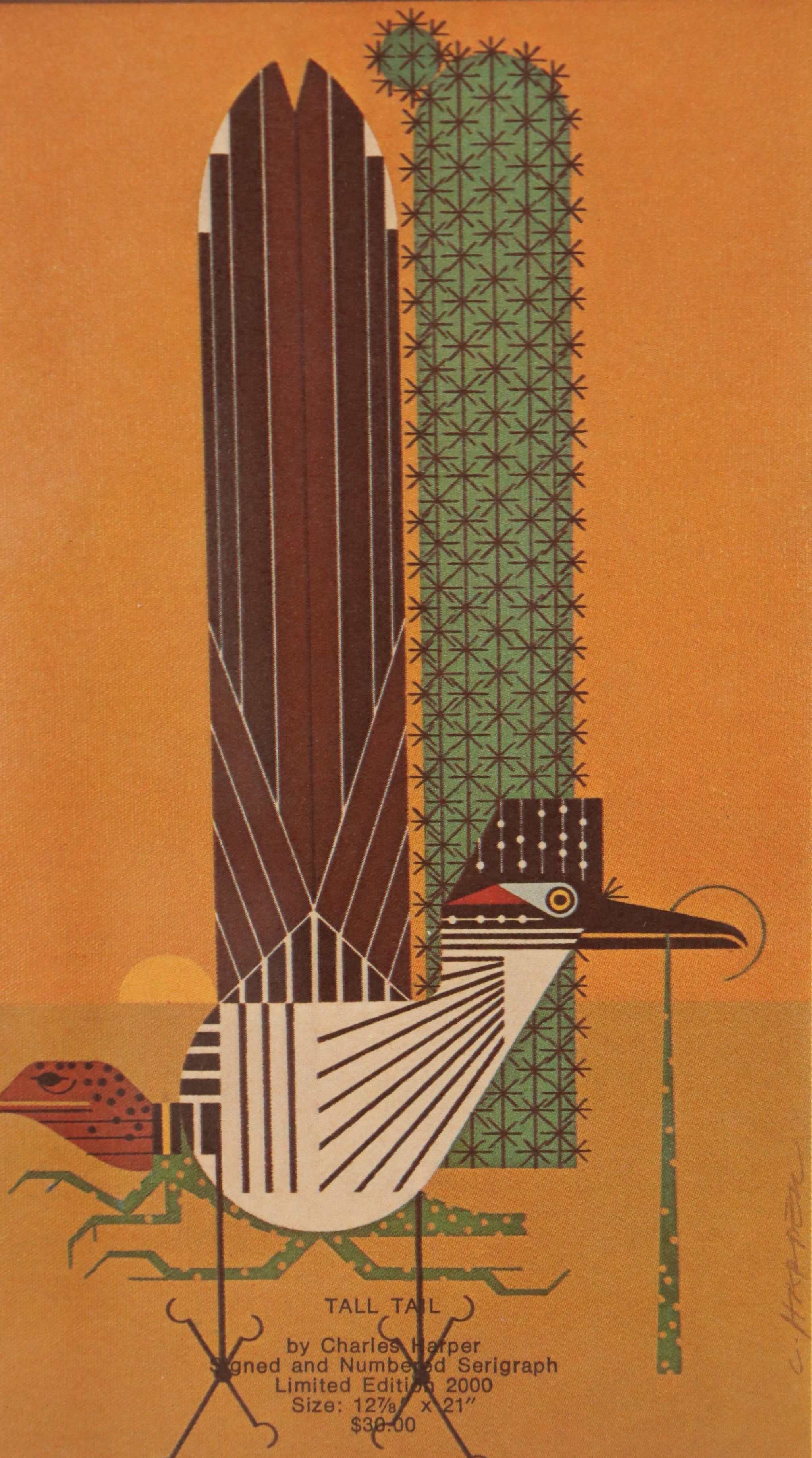 Charley Harper Offset Lithograph Postcard "Tall Tail," Late 20th Century
