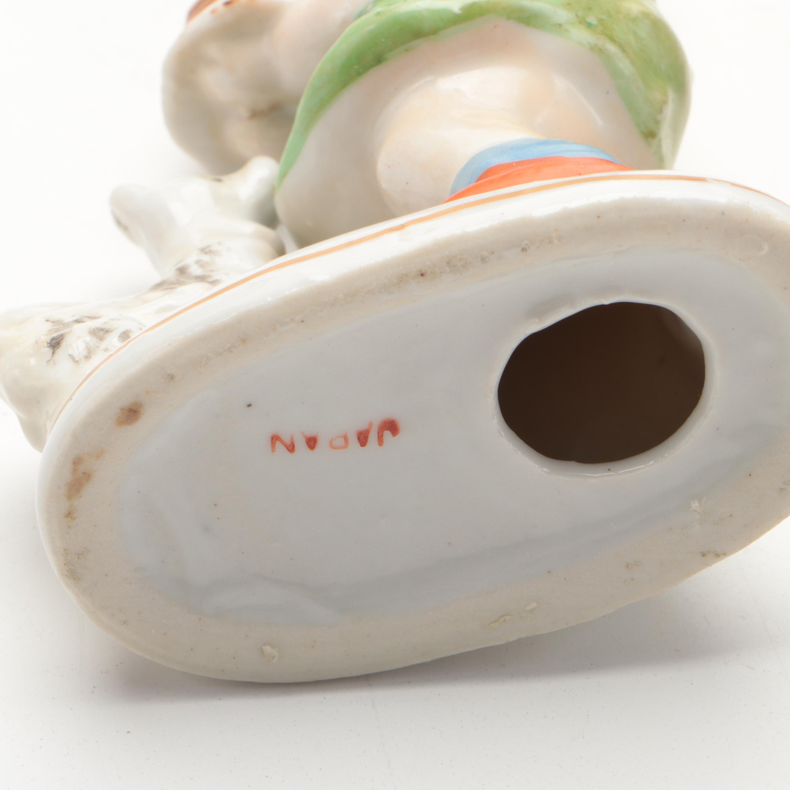 Von Schierholz Lamp Base with Other German and Japanese Figurines and Fonts