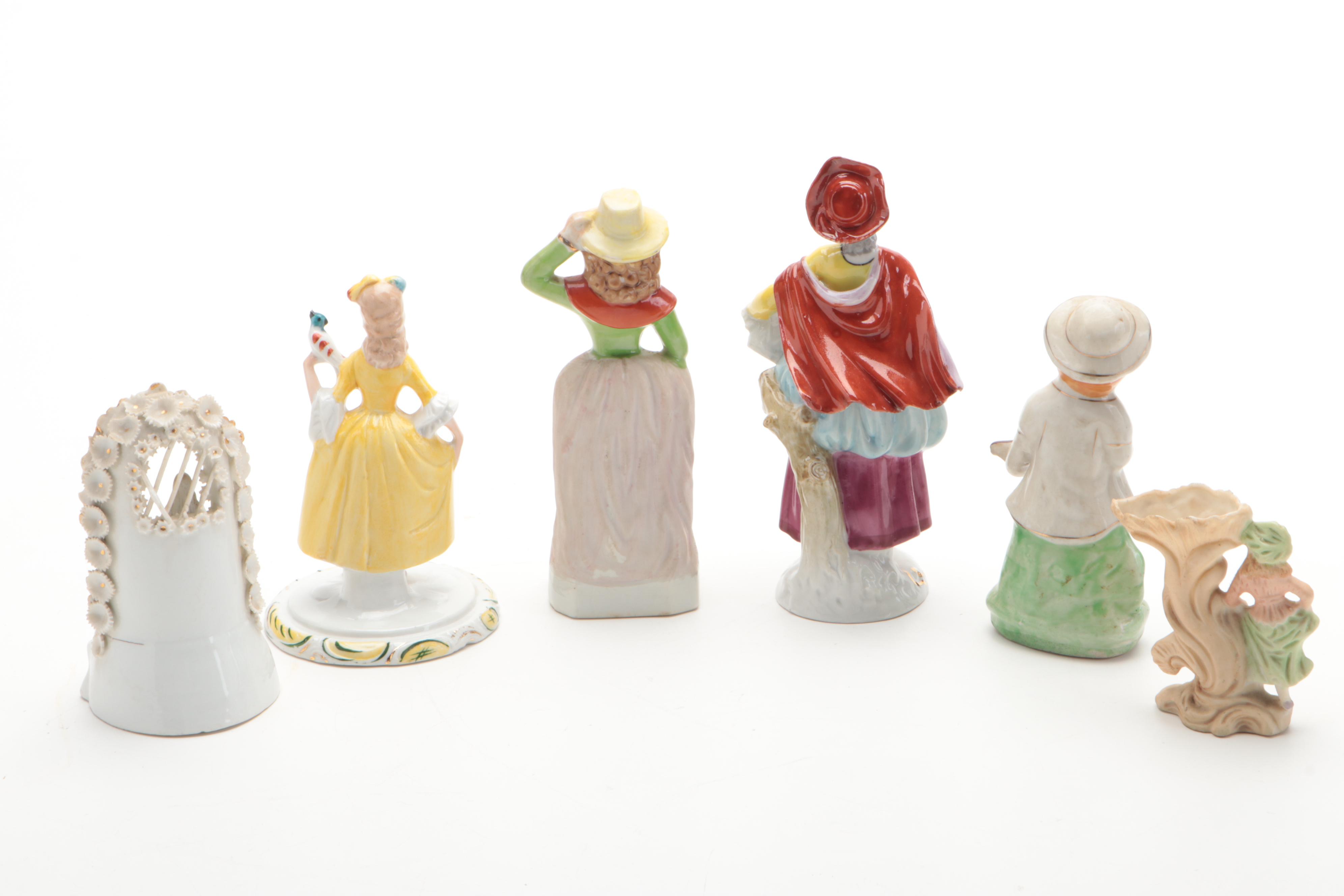 Von Schierholz Lamp Base with Other German and Japanese Figurines and Fonts