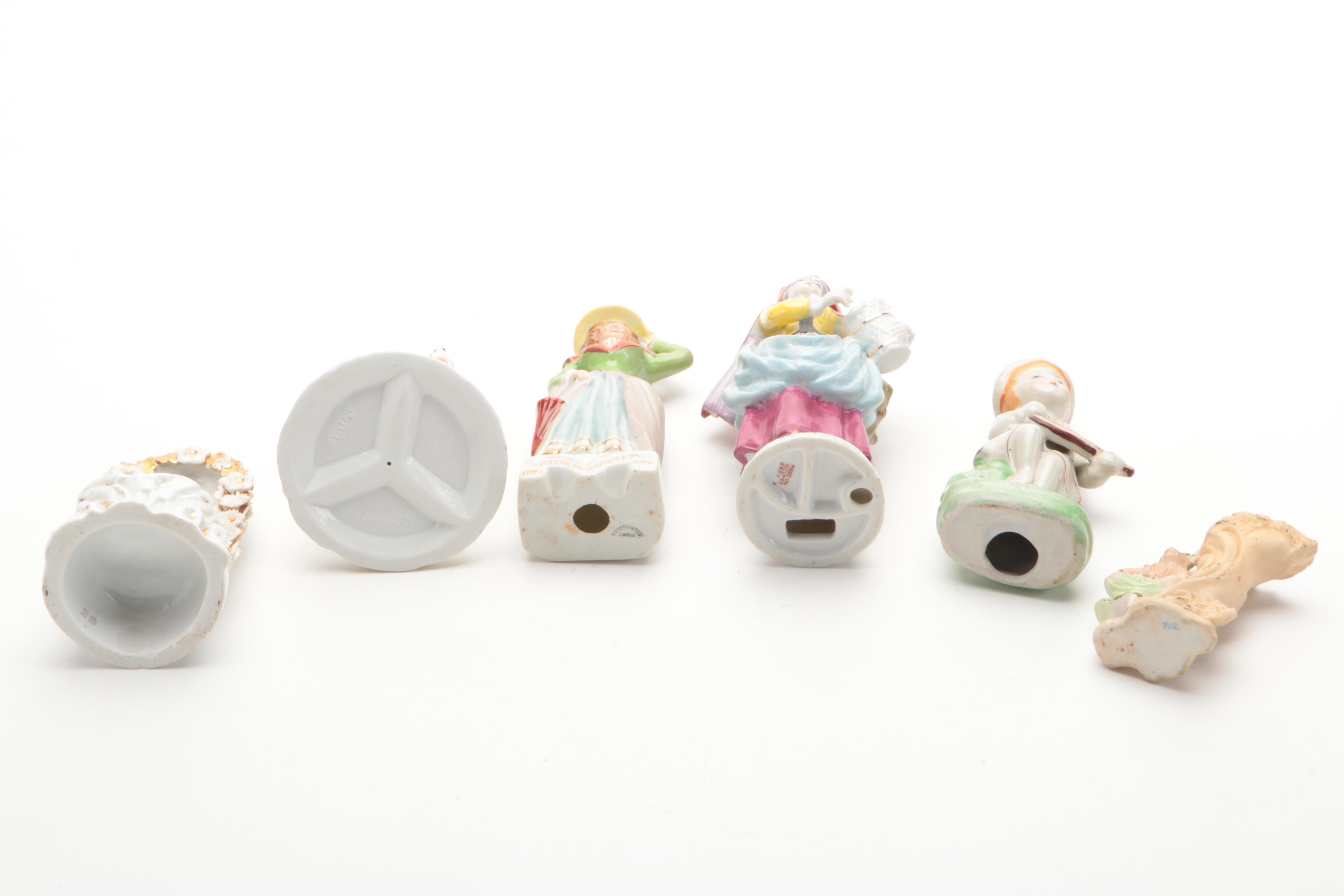 Von Schierholz Lamp Base with Other German and Japanese Figurines and Fonts