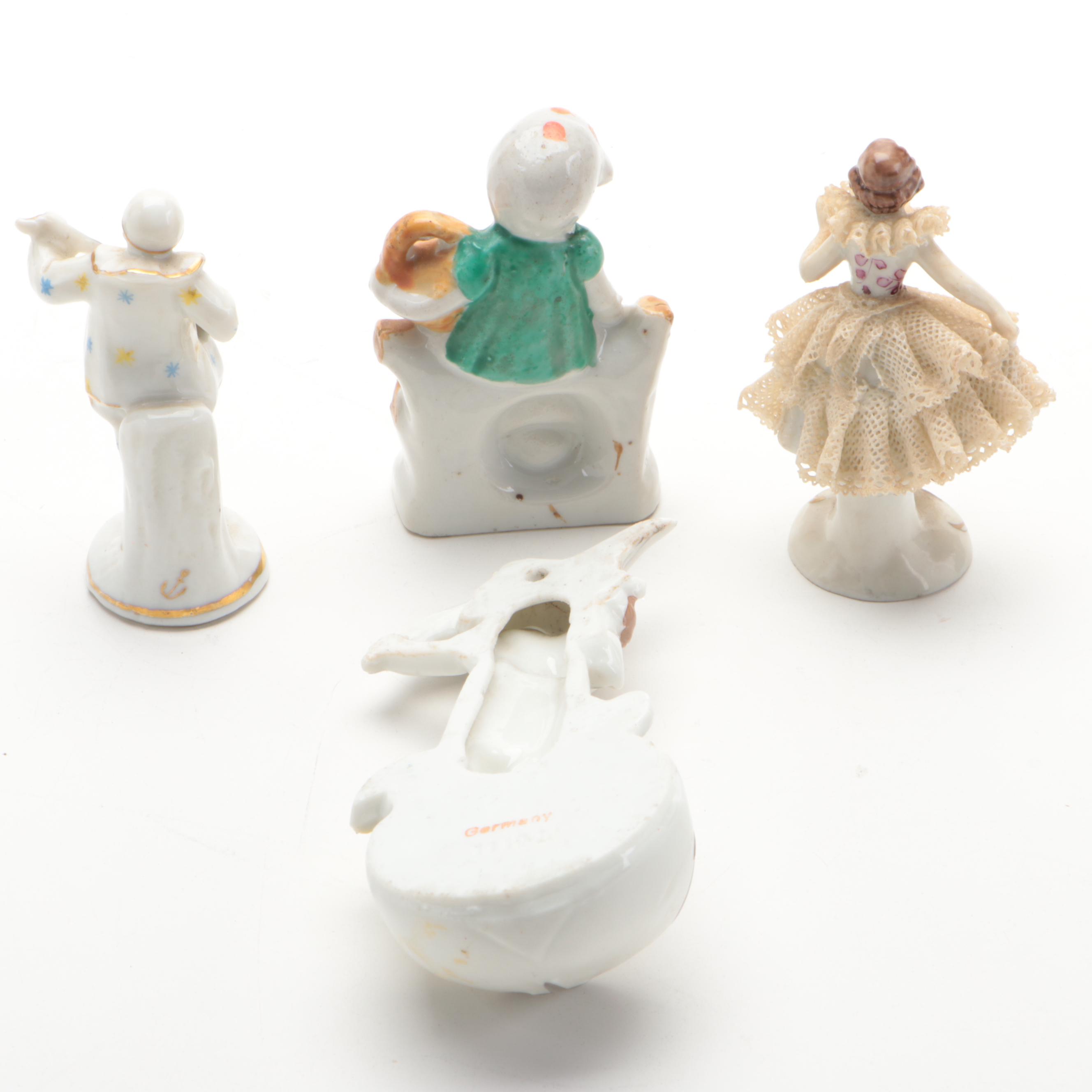Von Schierholz Lamp Base with Other German and Japanese Figurines and Fonts