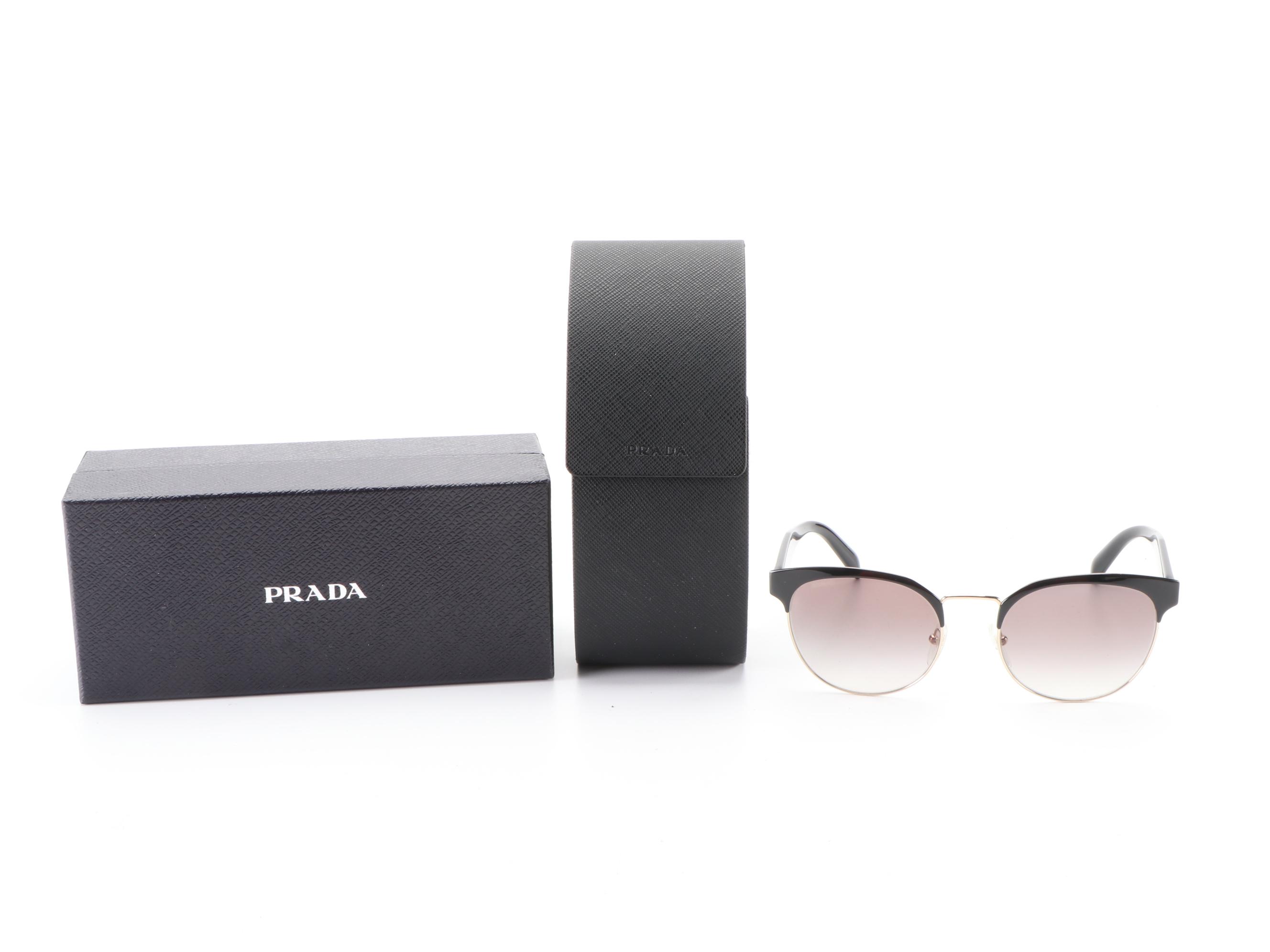 Prada SPR61T Browline Sunglasses with Case and Box