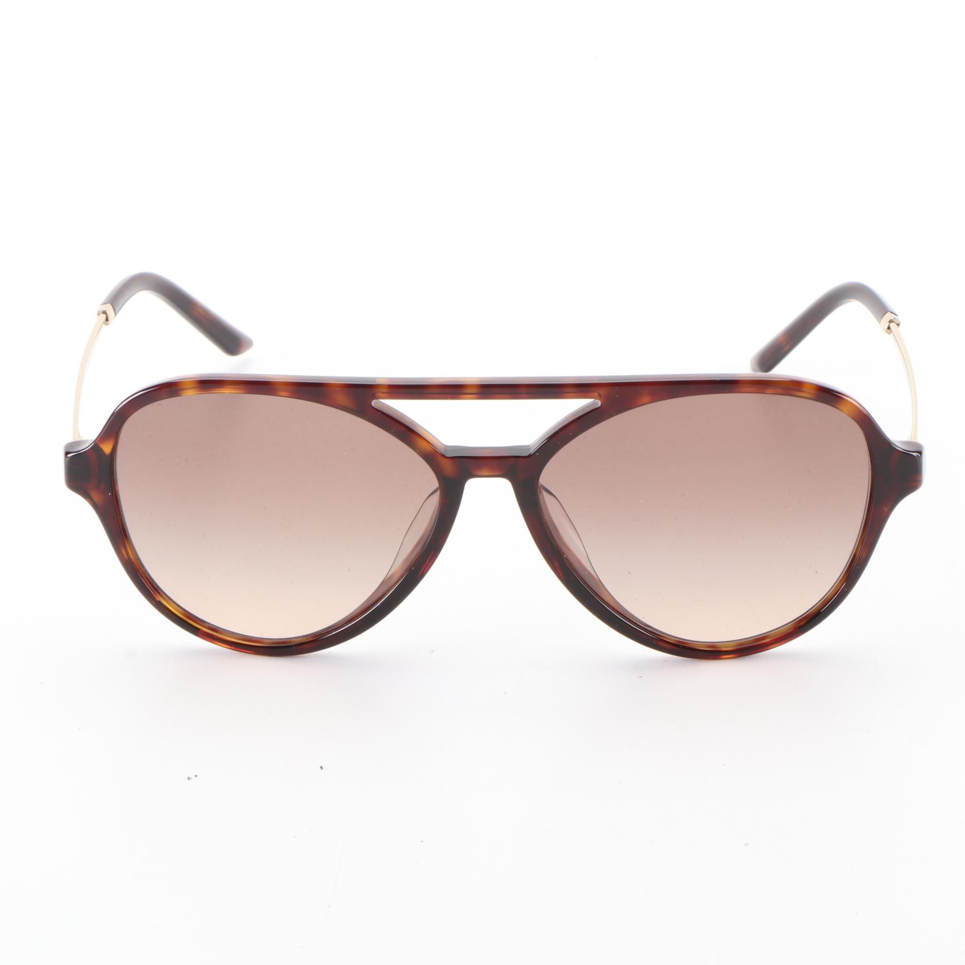 Prada SPR 13W-F Double Bridge Sunglasses in Tortoise with Case and Box