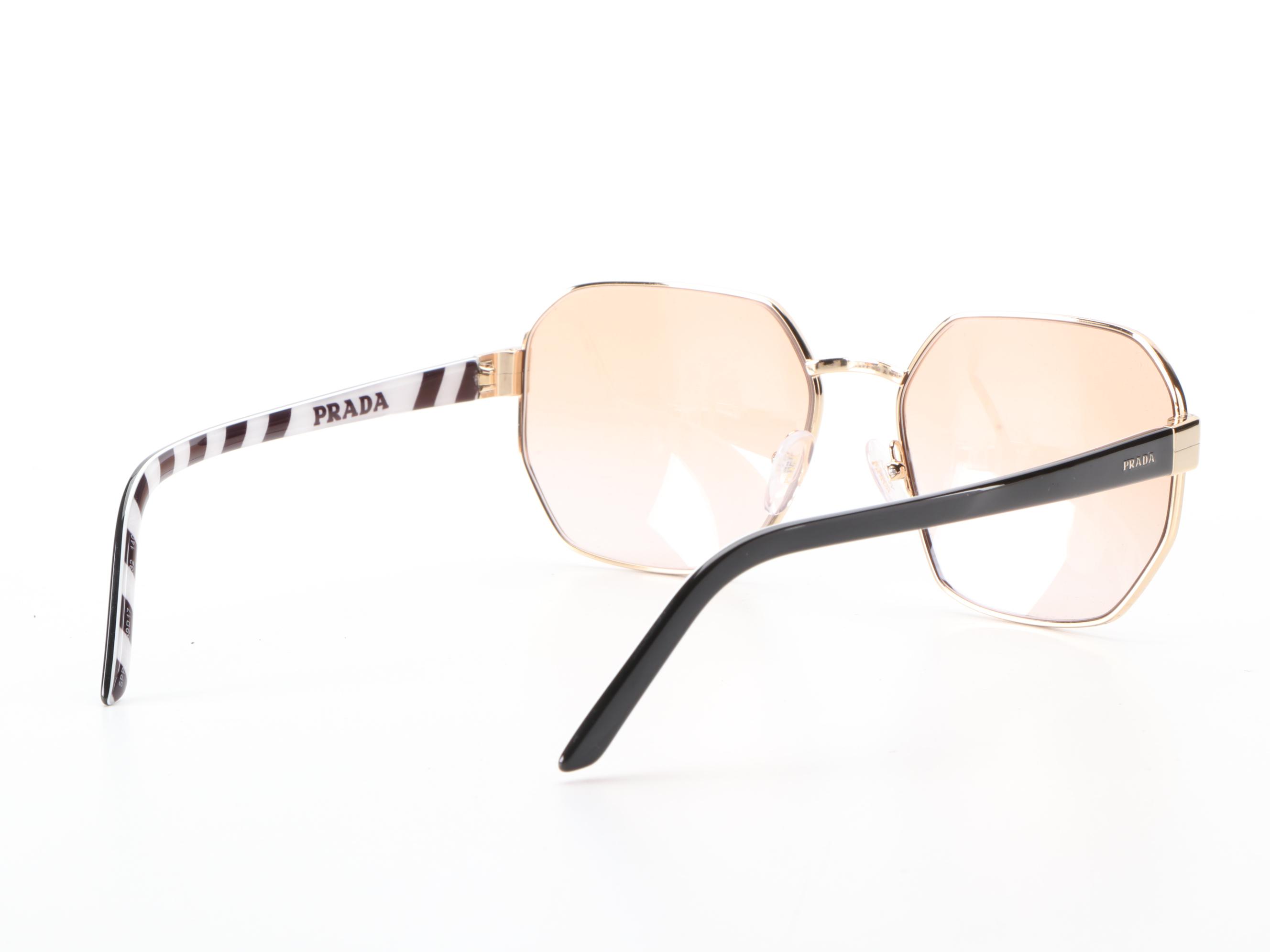 Prada SPR54XS Geometric Sunglasses with Case and Box