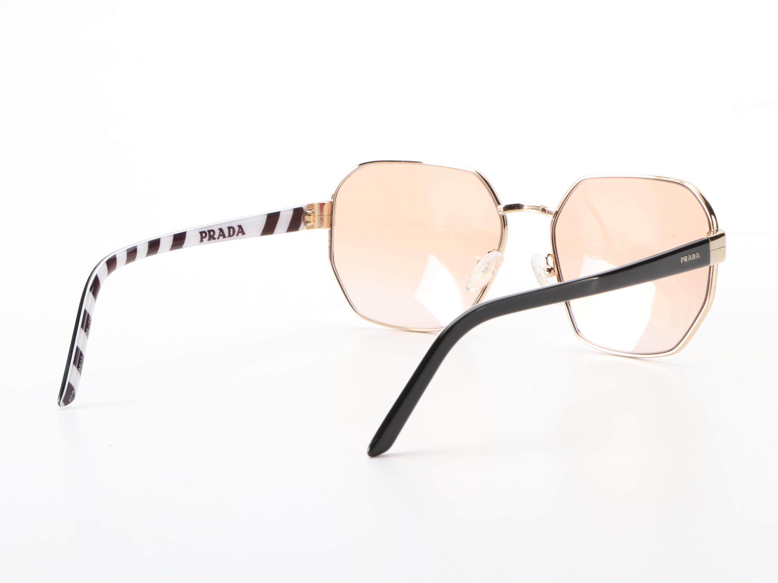 Prada SPR54XS Geometric Sunglasses with Case and Box