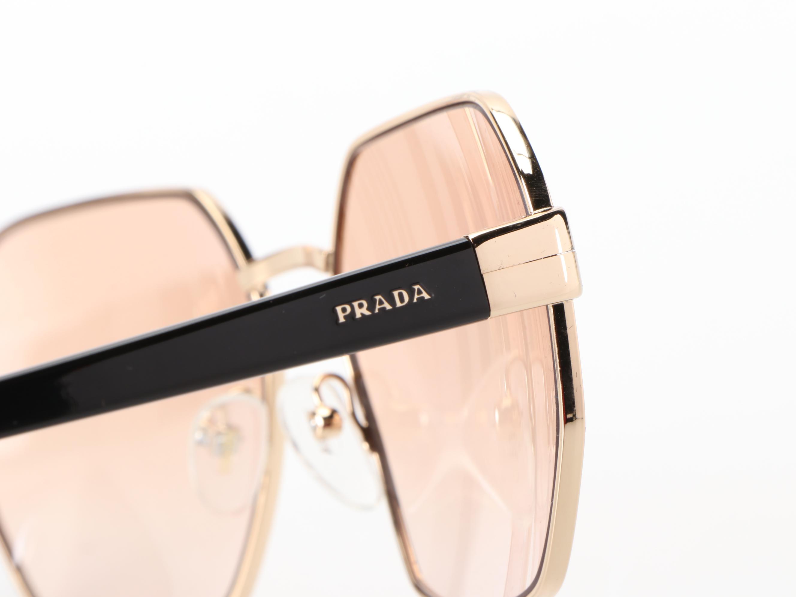 Prada SPR54XS Geometric Sunglasses with Case and Box