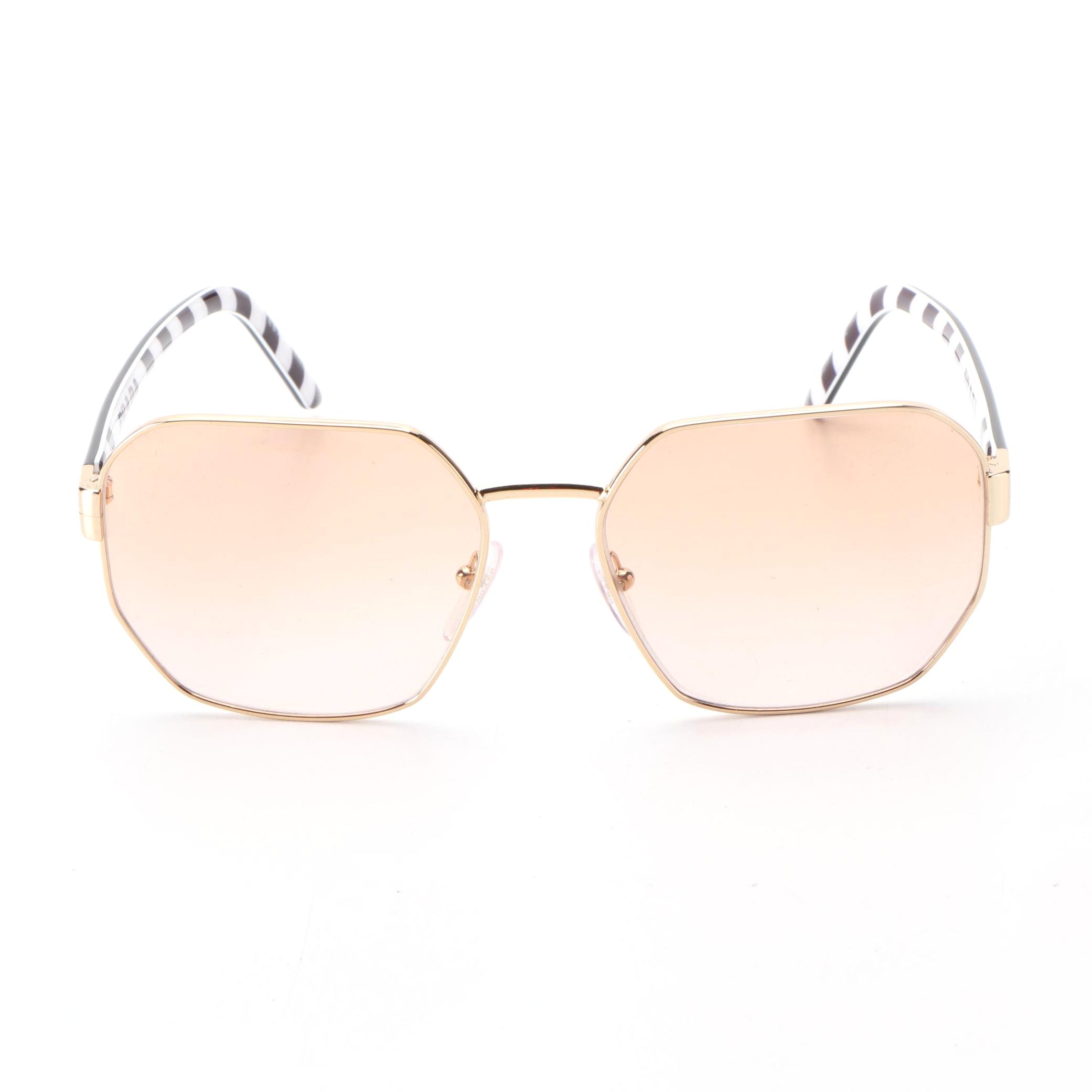 Prada SPR54XS Geometric Sunglasses with Case and Box