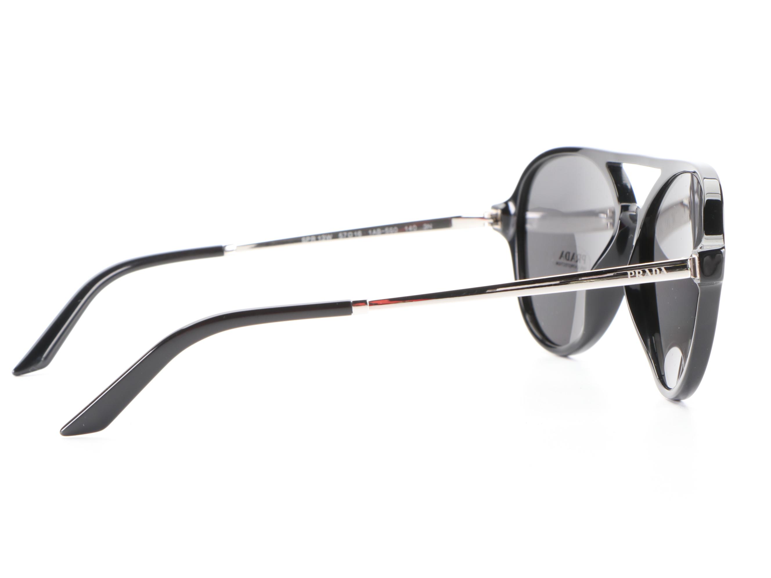 Prada SPR13WS Sunglasses in Black with Case and Box