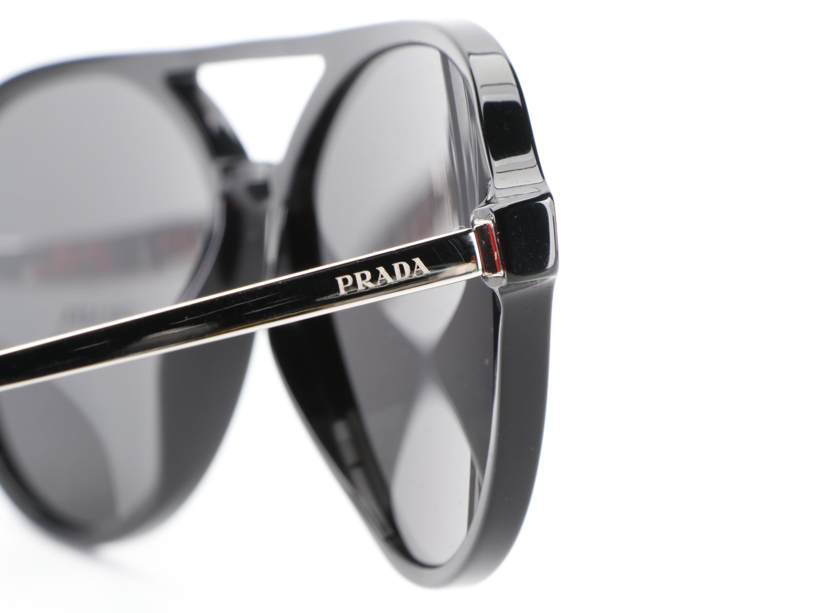 Prada SPR13WS Sunglasses in Black with Case and Box