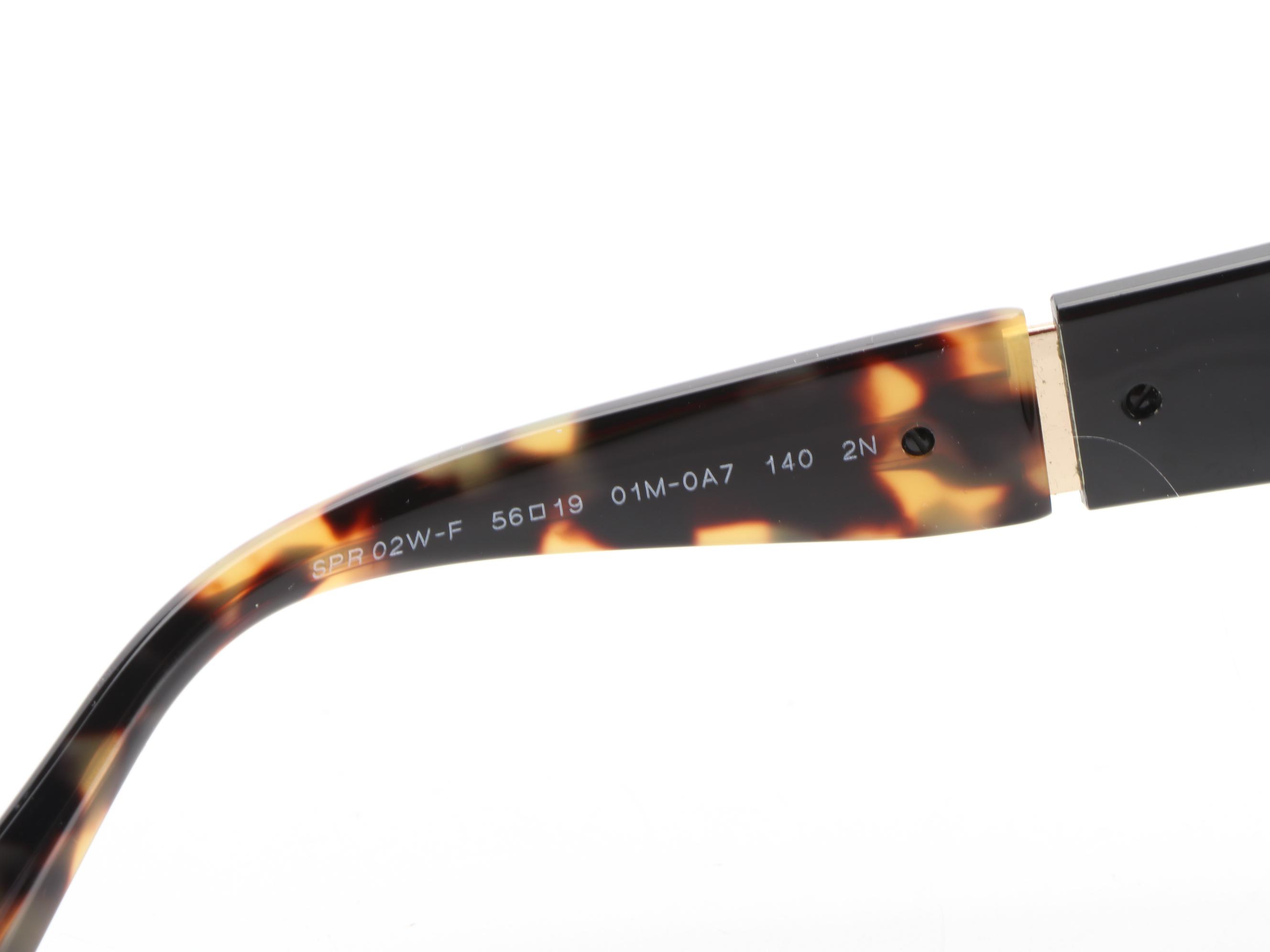 Prada SPR 02W-F Sunglasses in Havana/Black with Case and Box