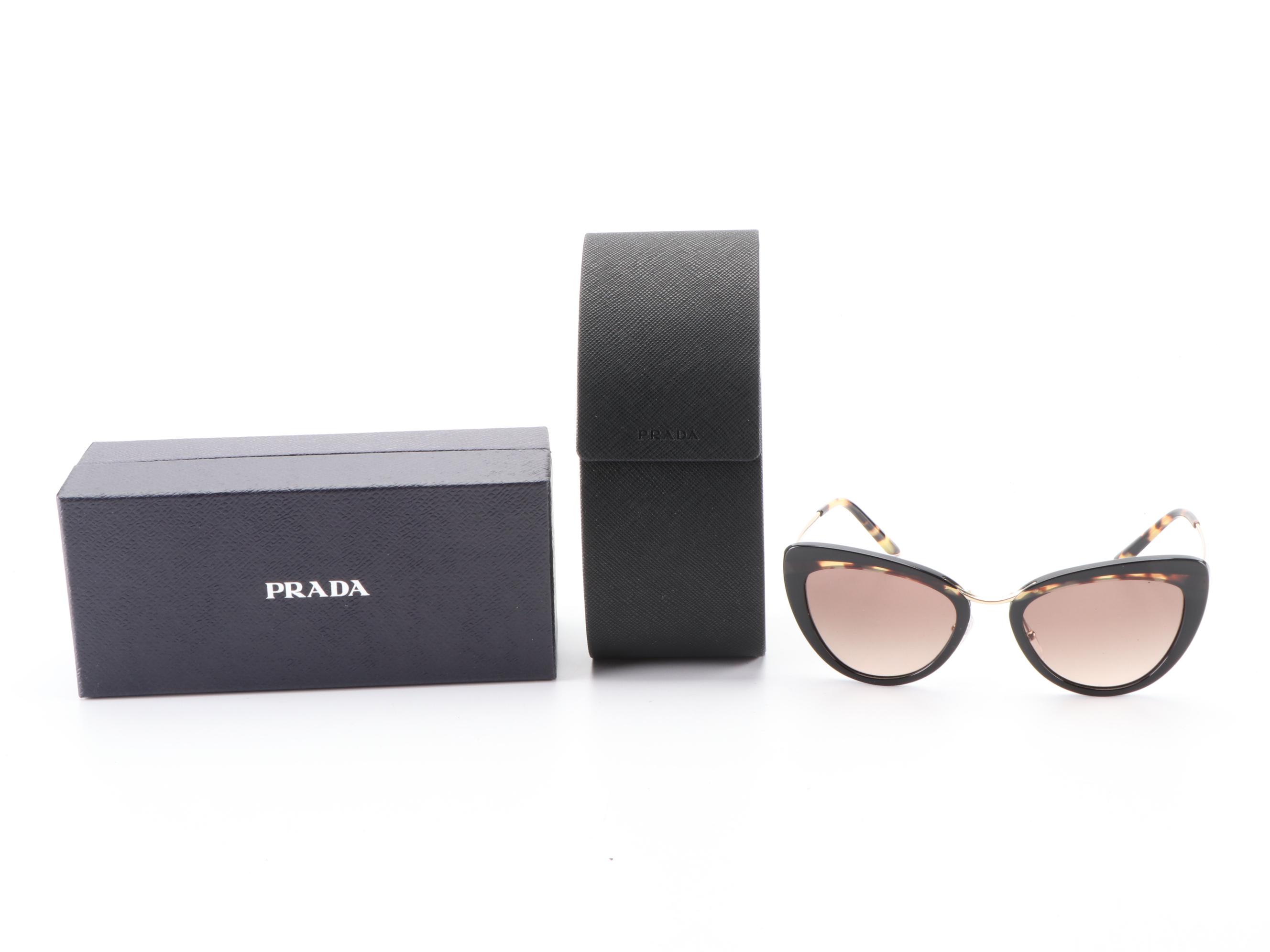 Prada SPR25X Cat Eye Sunglasses with Case and Box