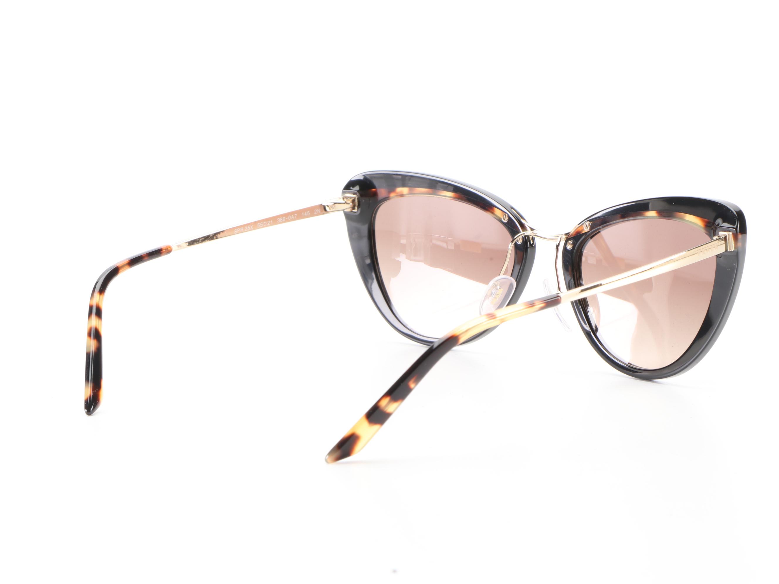 Prada SPR25X Cat Eye Sunglasses with Case and Box