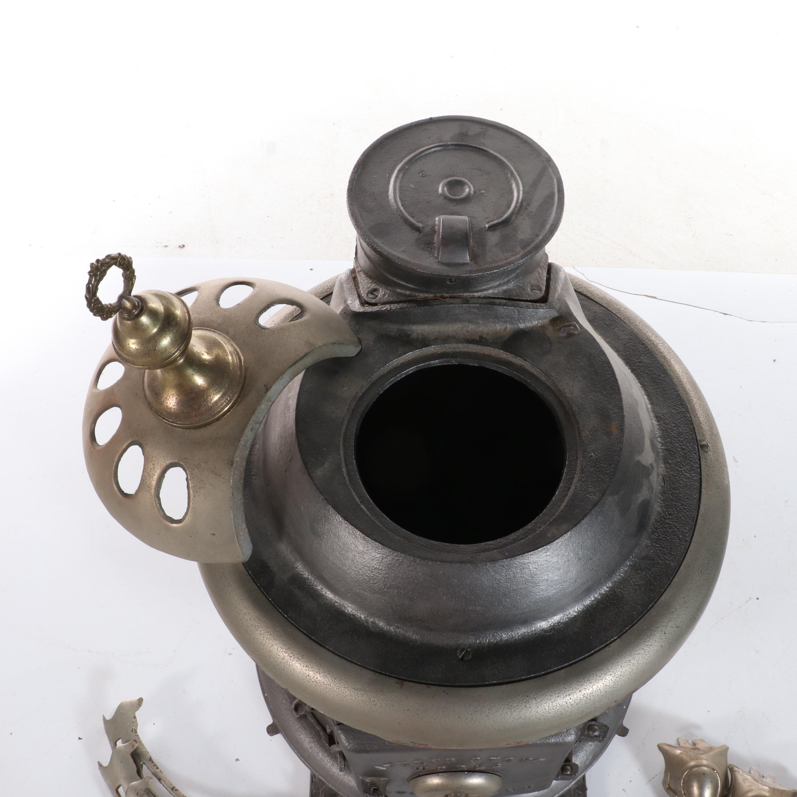 Athens Stove Works No. A17 Round Oak Stove, Late 19th/ Early 20th Century