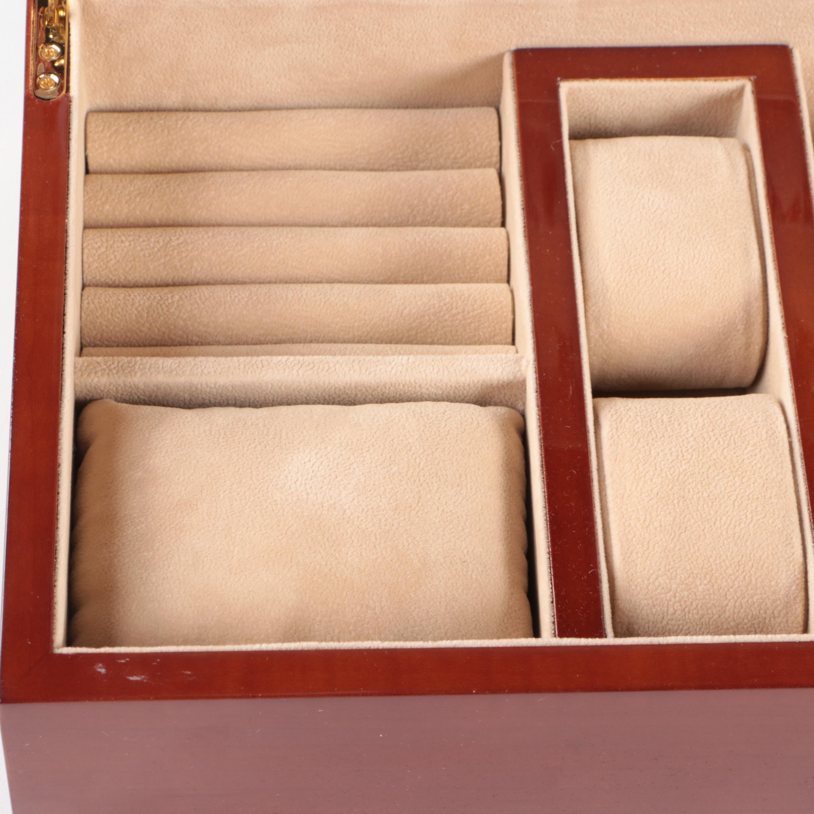 Sheridan Four-Drawer Jewelry Box with Other High-Gloss Wood Jewelry Box