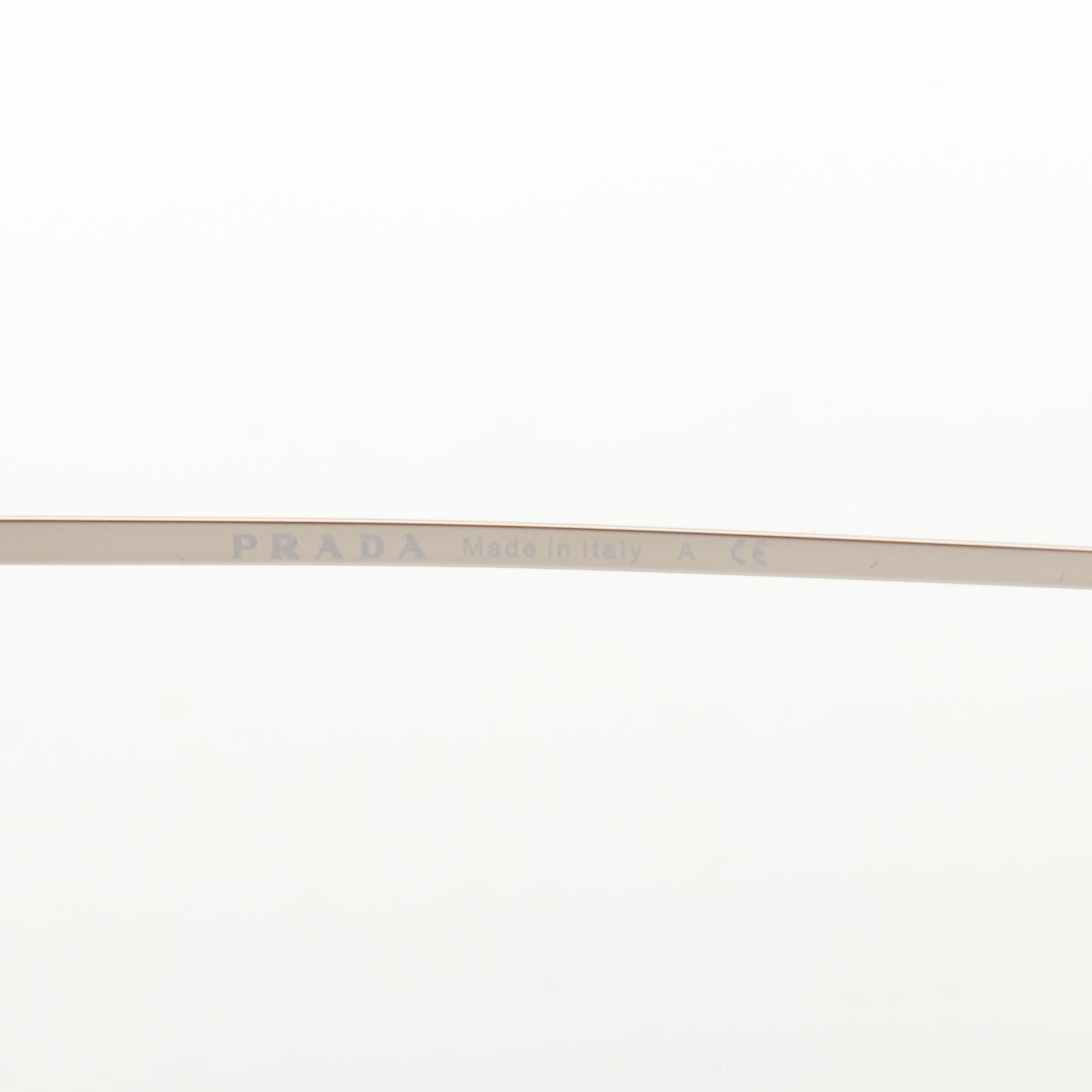 Prada SPR52T Mirror Lens Pilot Sunglasses in Silver Tone with Case and Box