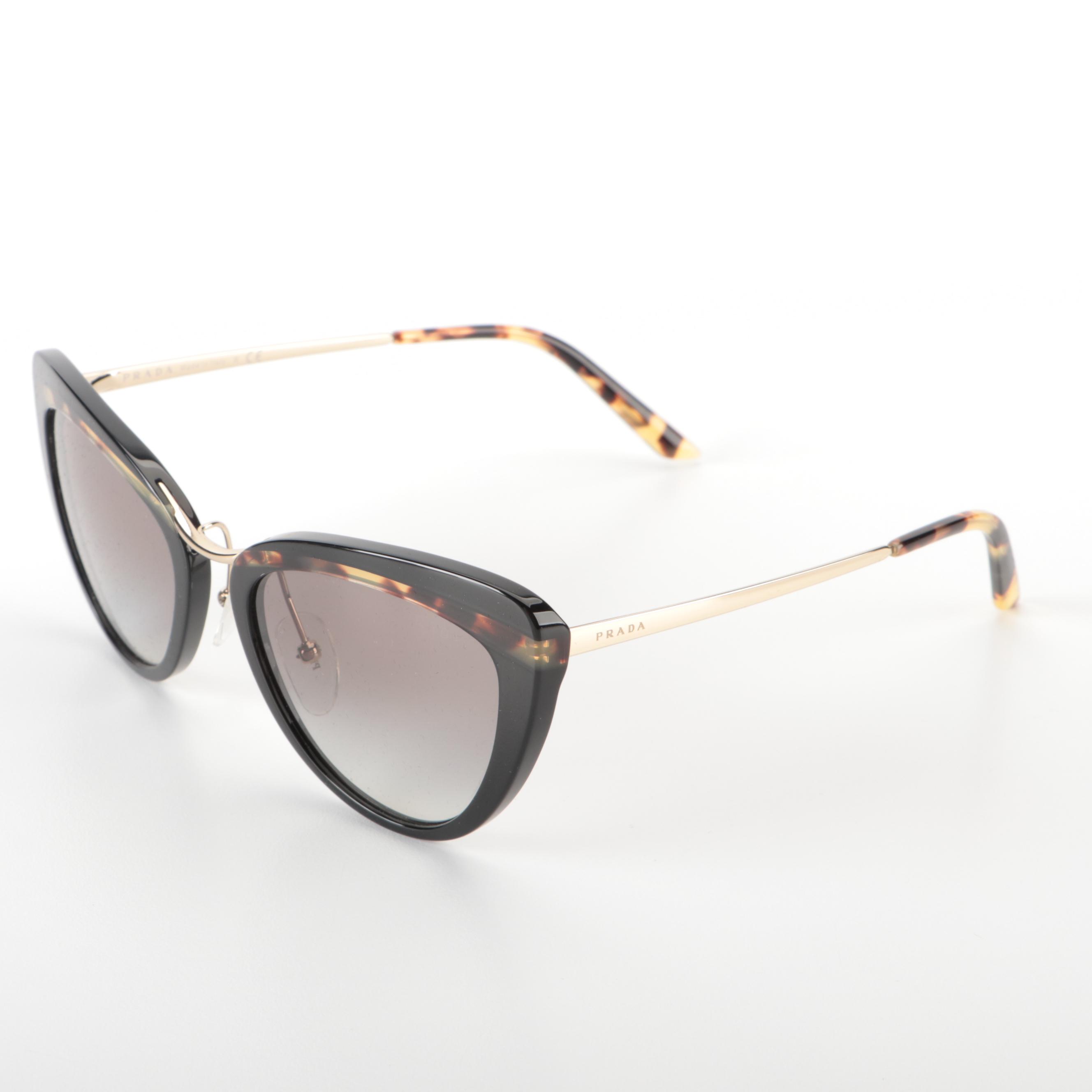 Prada SPR25X Modified Cat Eye Sunglasses with Case