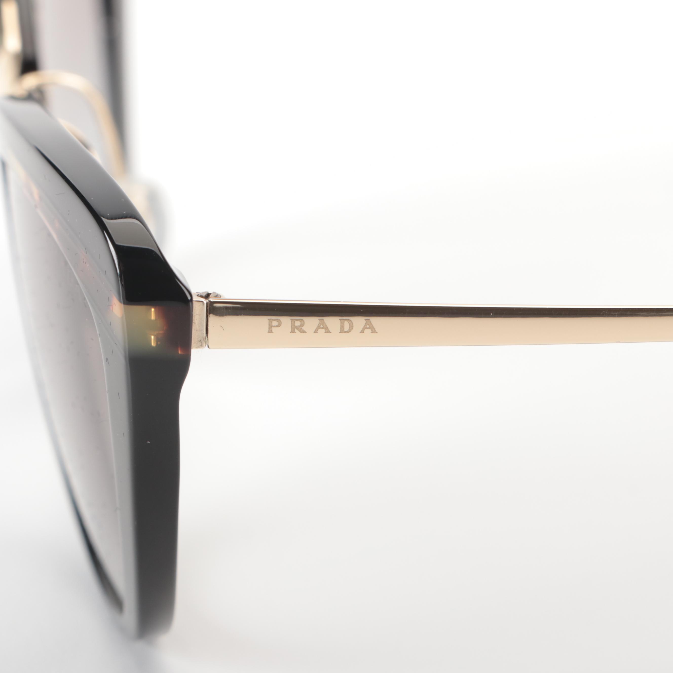 Prada SPR25X Modified Cat Eye Sunglasses with Case