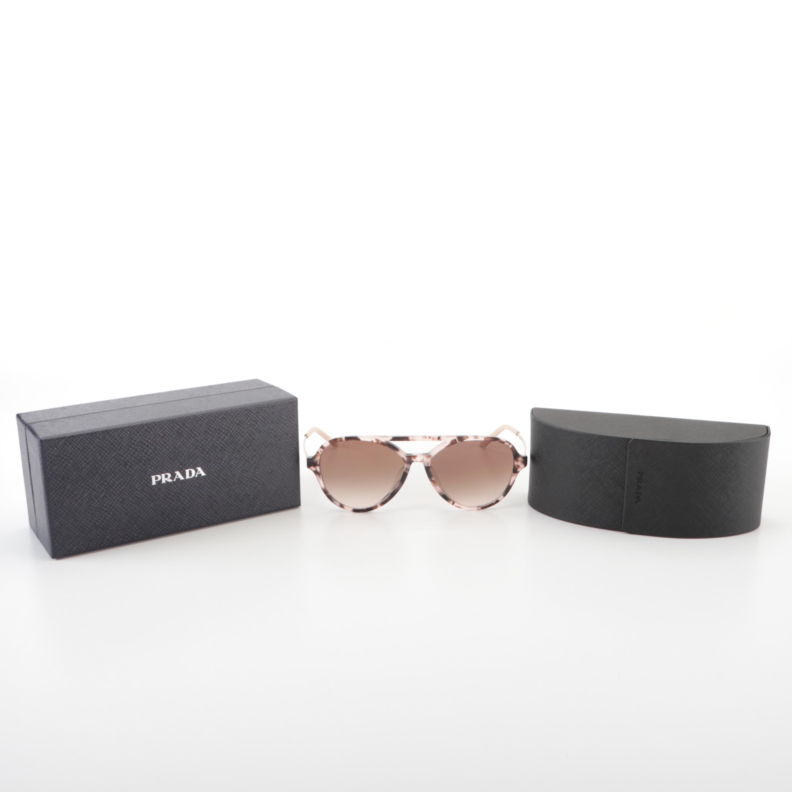 Prada SPR13WSF Orchid Tortoise Avio Sunglasses with Case