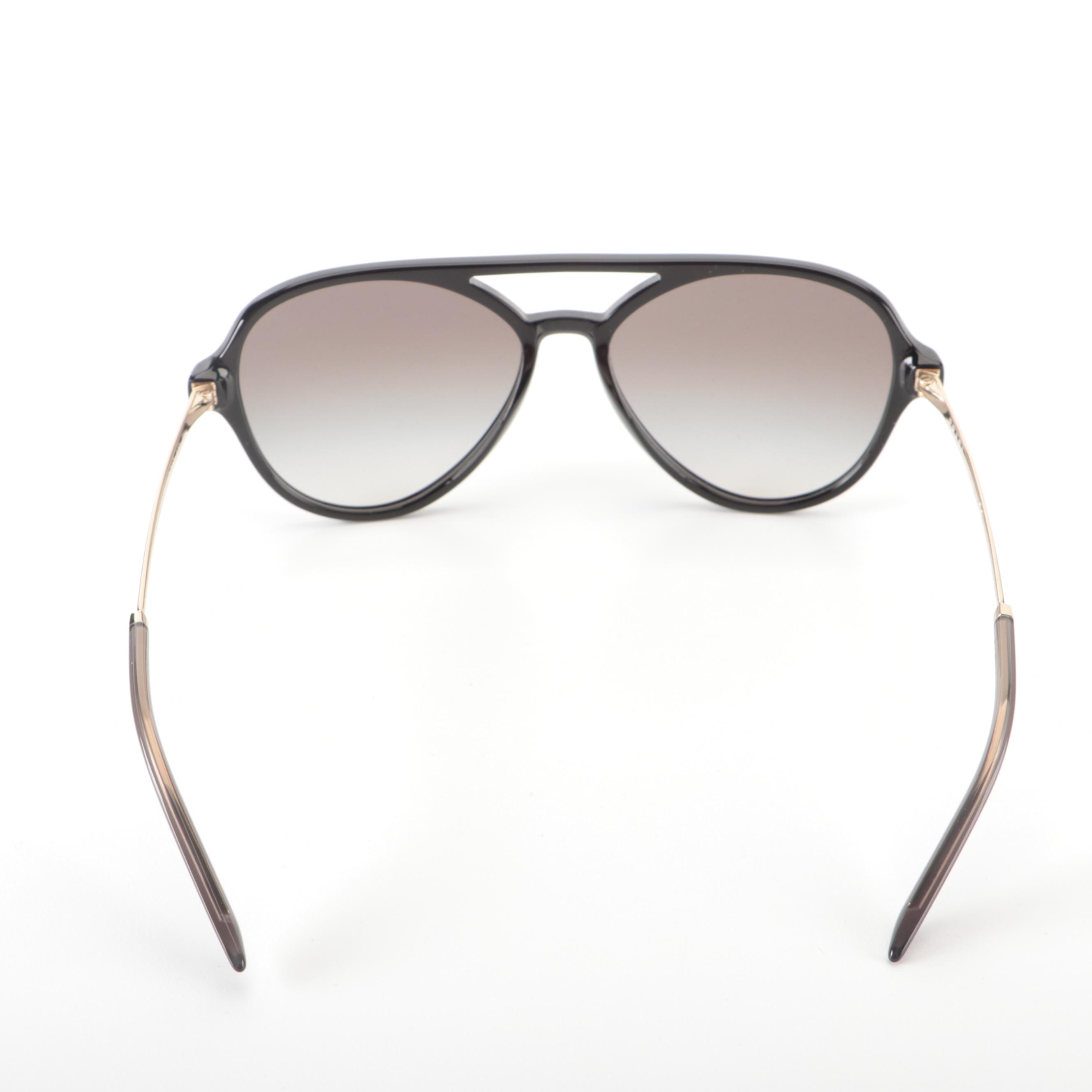 Prada SPR13WS Black Avio Sunglasses with Case