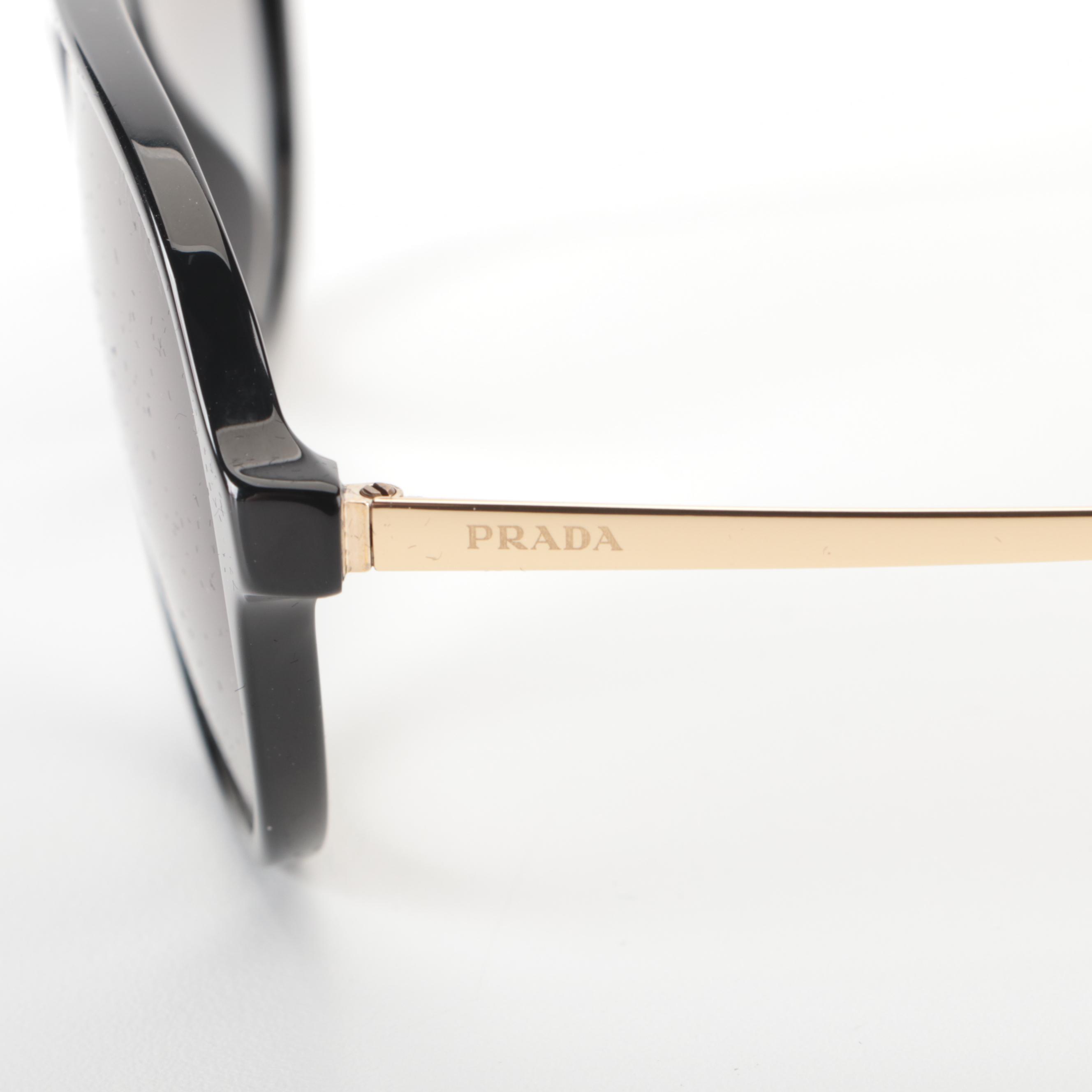 Prada SPR13WS Black Avio Sunglasses with Case