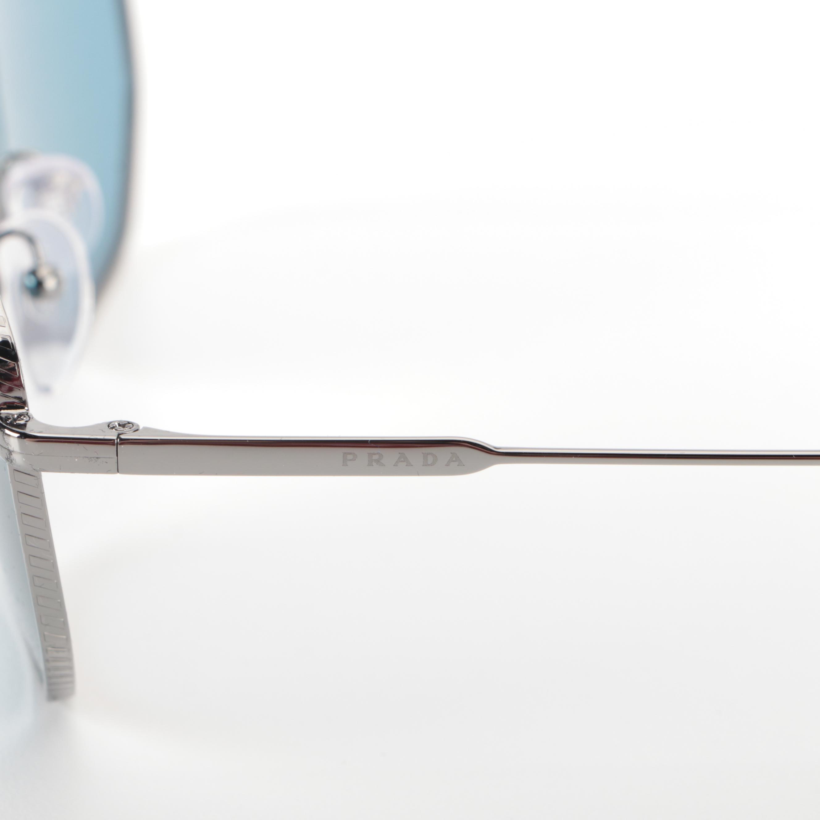 Prada SPR64X Geometric Polarized Sunglasses with Case