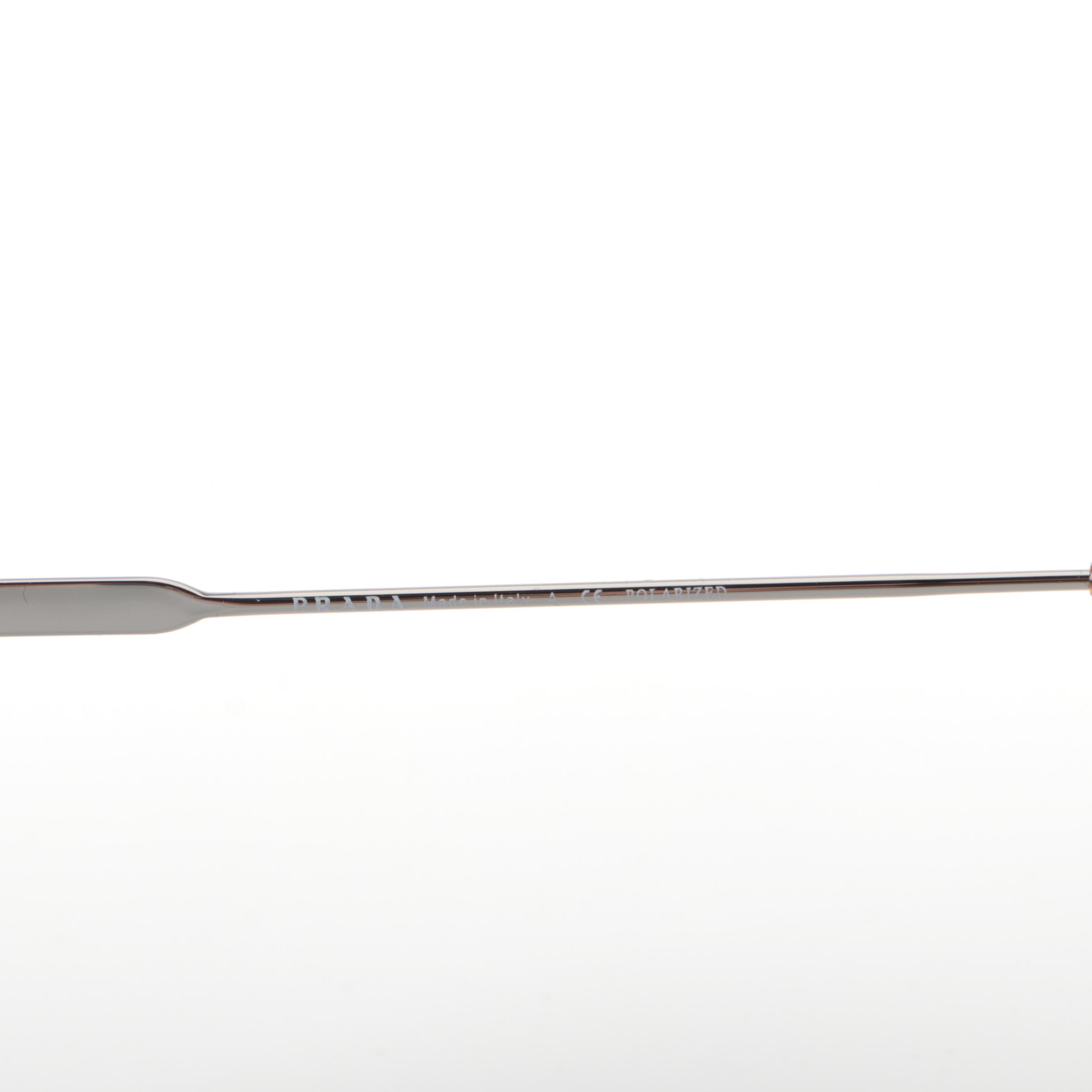 Prada SPR64X Geometric Polarized Sunglasses with Case