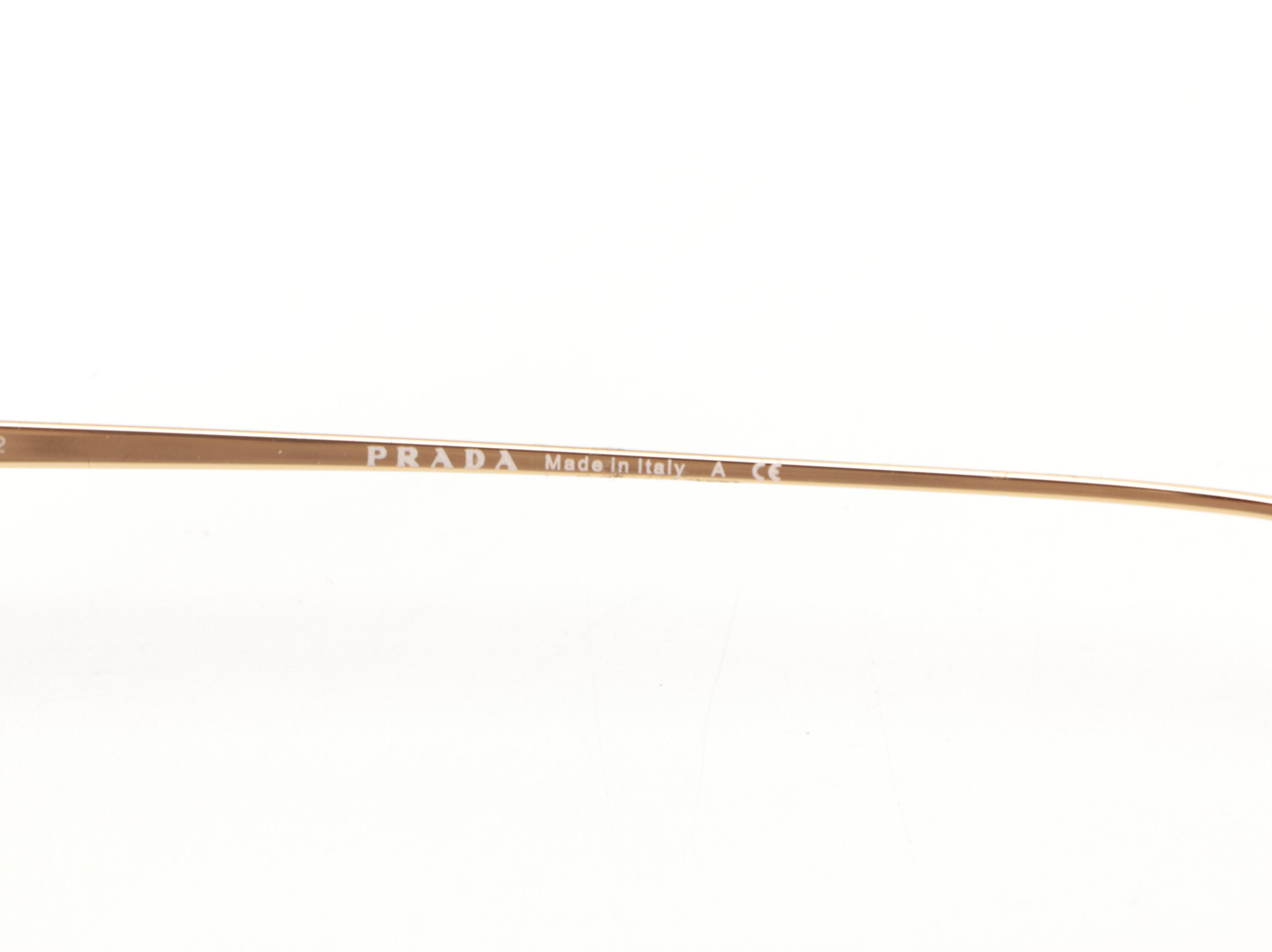 Prada SPR60U Semi-Rimless Sunglasses in Gold Tone and Lens Tint