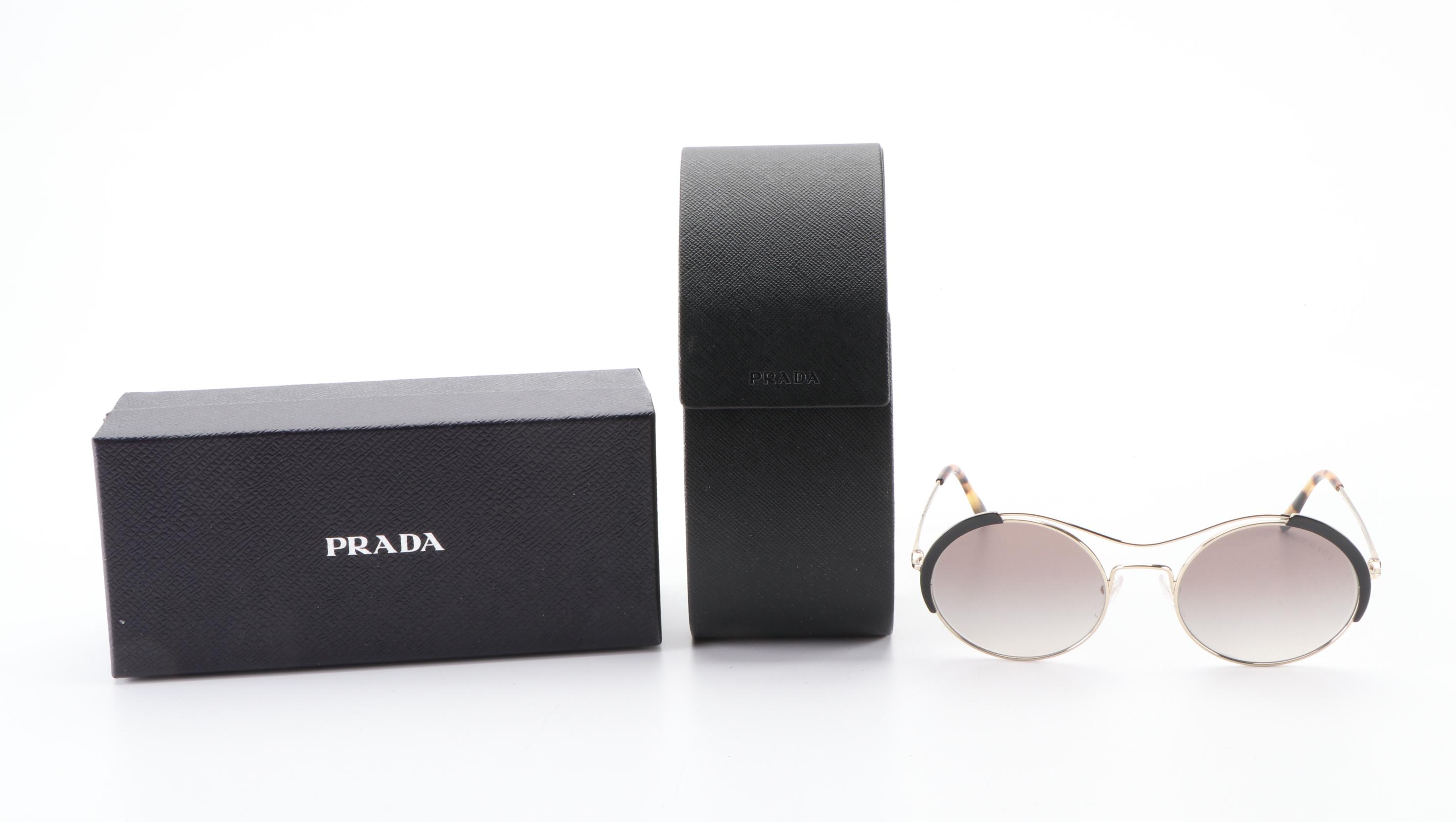 Prada SPR55V Round Sunglasses with Case and Box