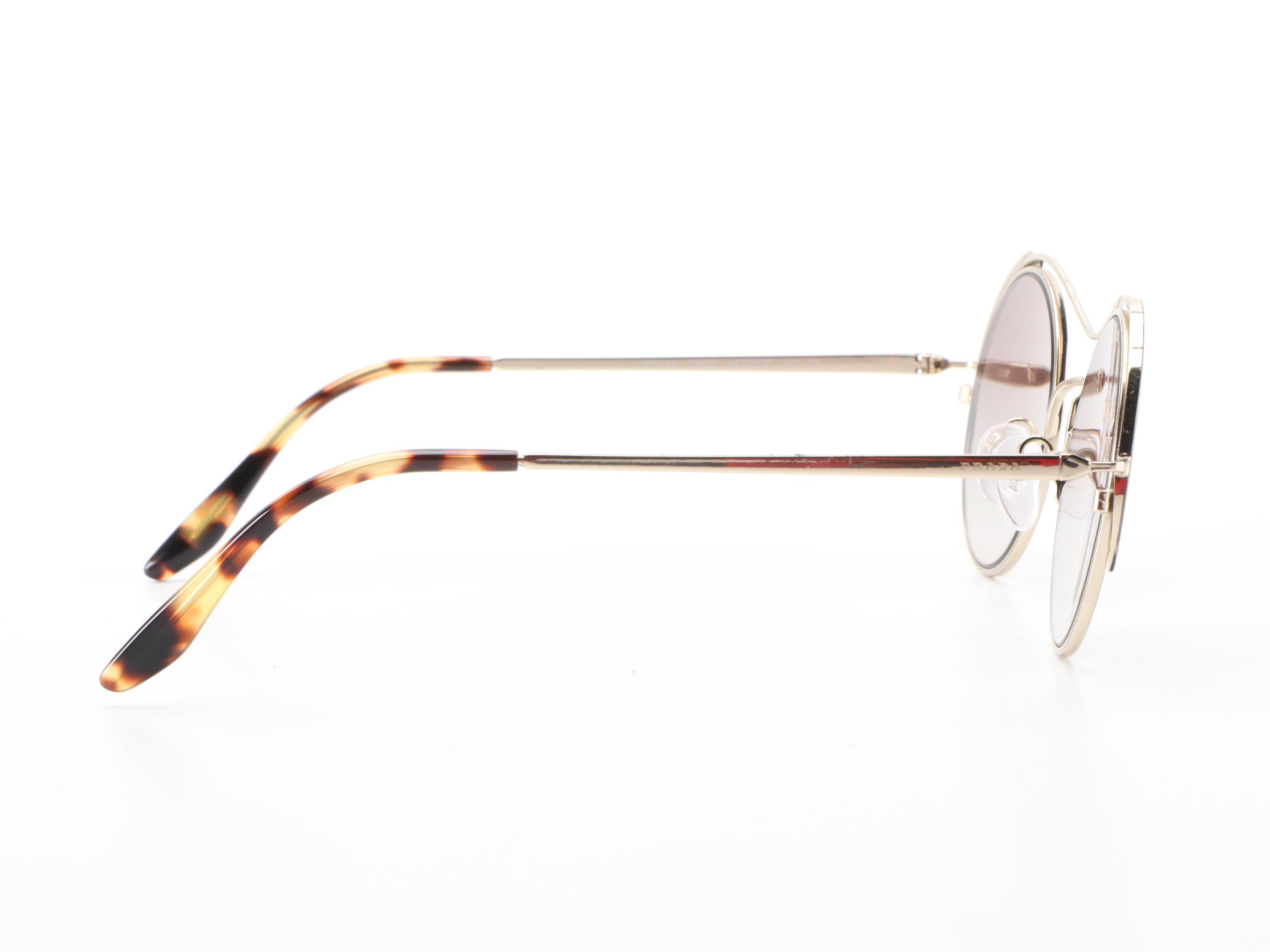 Prada SPR55V Round Sunglasses with Case and Box