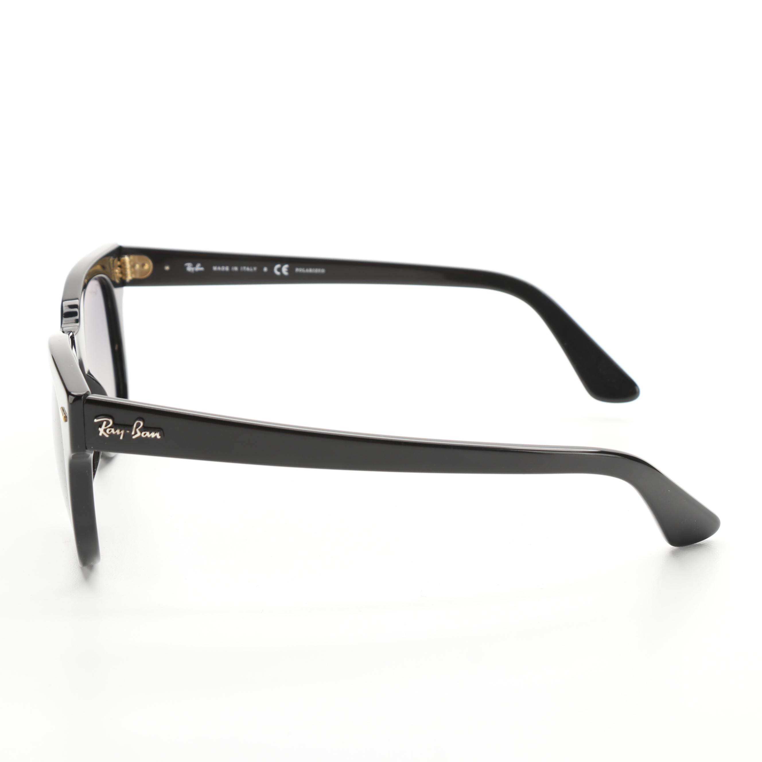 Ray-Ban RB2168 Meteor Polarized Glossy Black Sunglasses with Case and Box