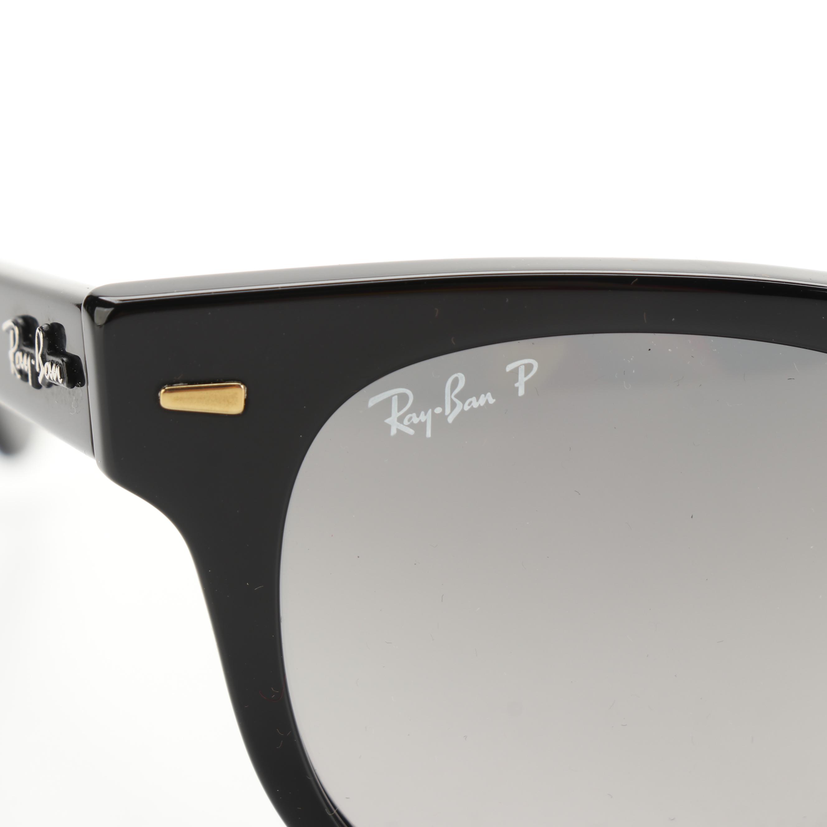 Ray-Ban RB2168 Meteor Polarized Glossy Black Sunglasses with Case and Box