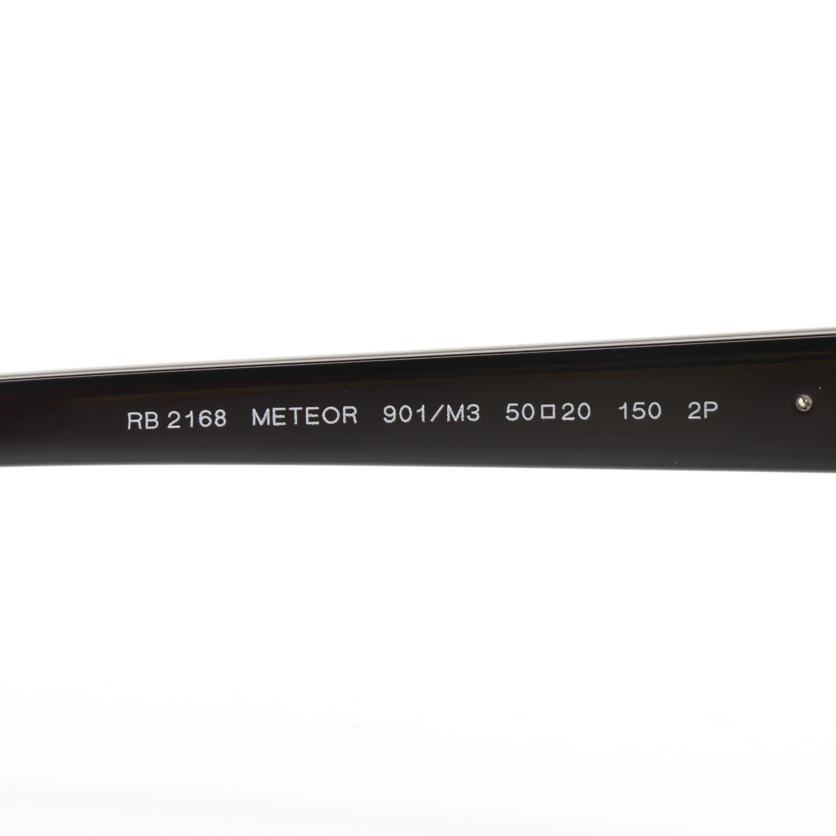 Ray-Ban RB2168 Meteor Polarized Glossy Black Sunglasses with Case and Box