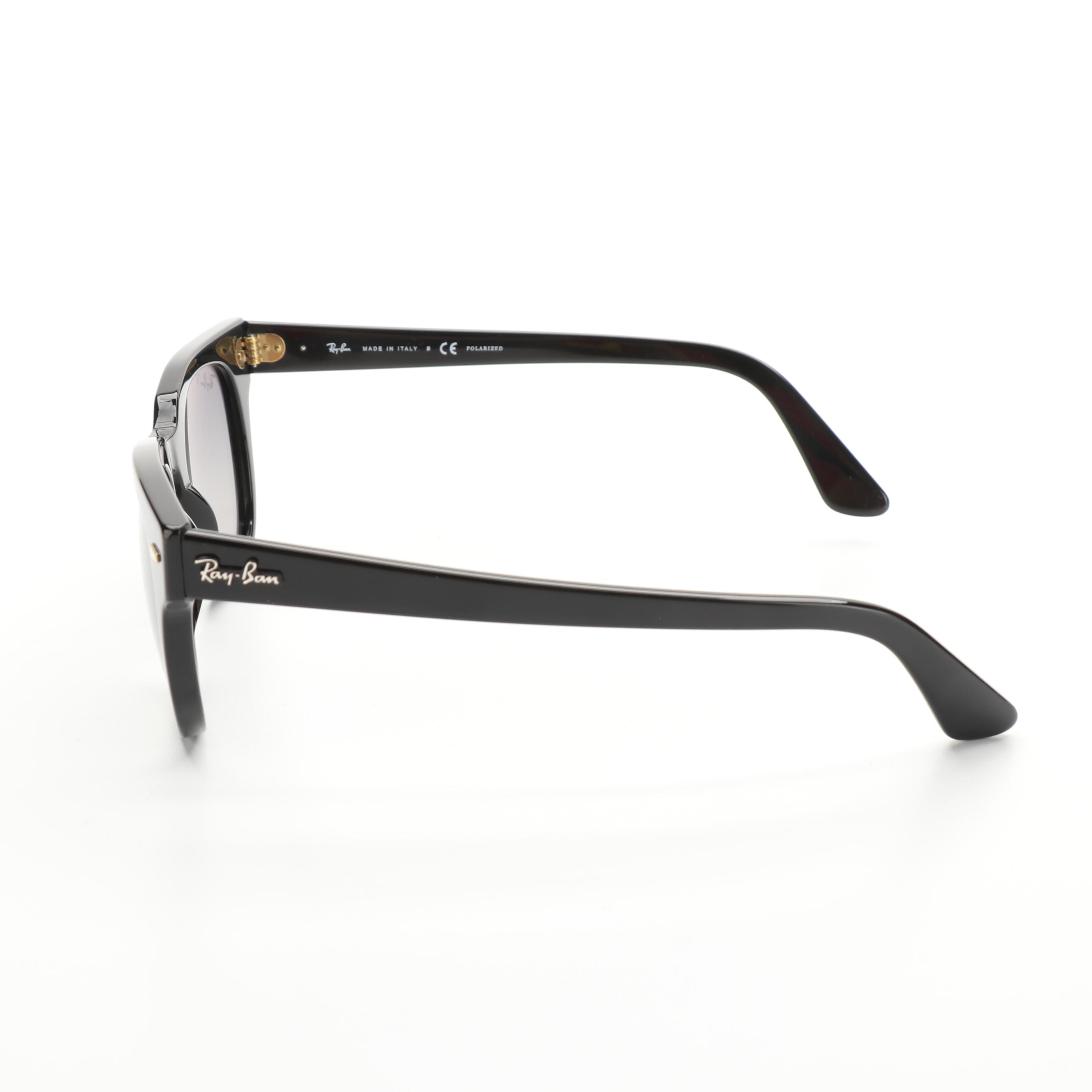 Ray-Ban RB2168 Meteor Polarized Glossy Black Sunglasses with Case and Box