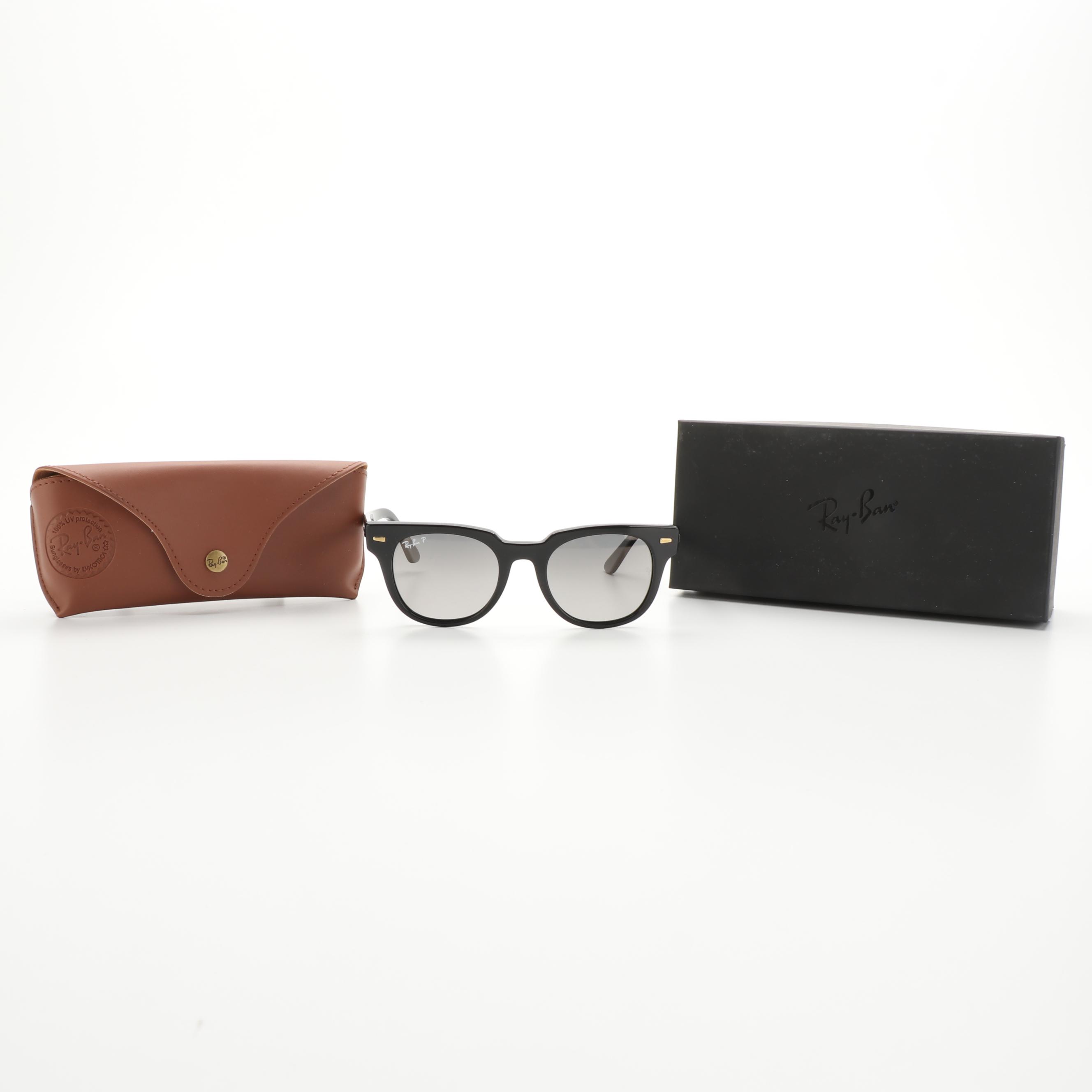 Ray-Ban RB2168 Meteor Polarized Glossy Black Sunglasses with Case and Box